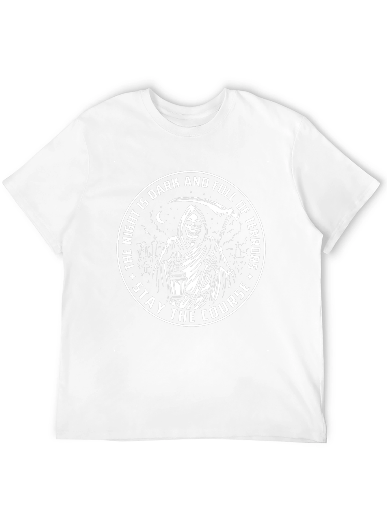 Grim Reaper Graphic T-Shirt The Night Is Dark And Full Of Terrors