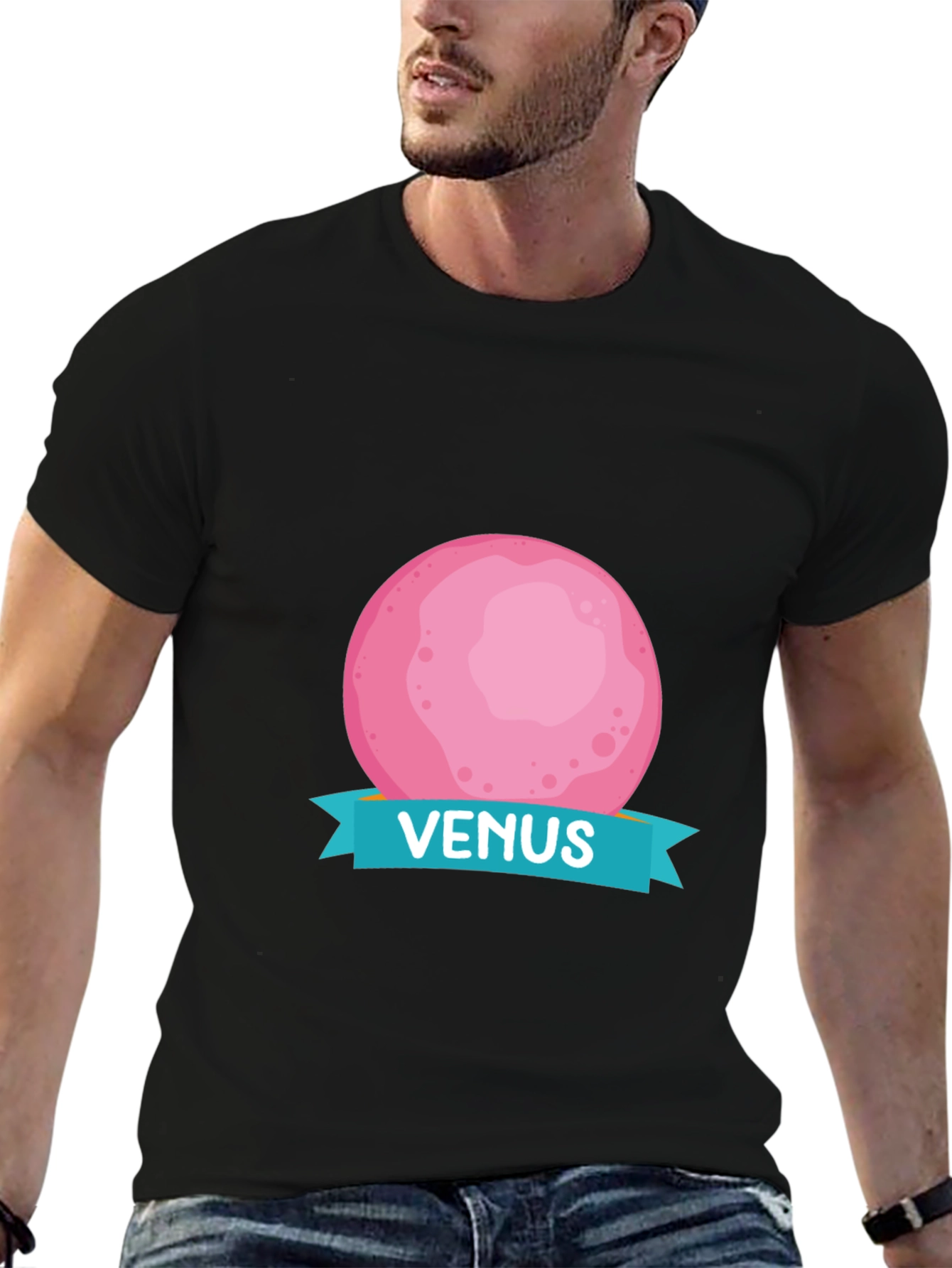 Venus Planet Graphic T-Shirt - Black Cotton Tee