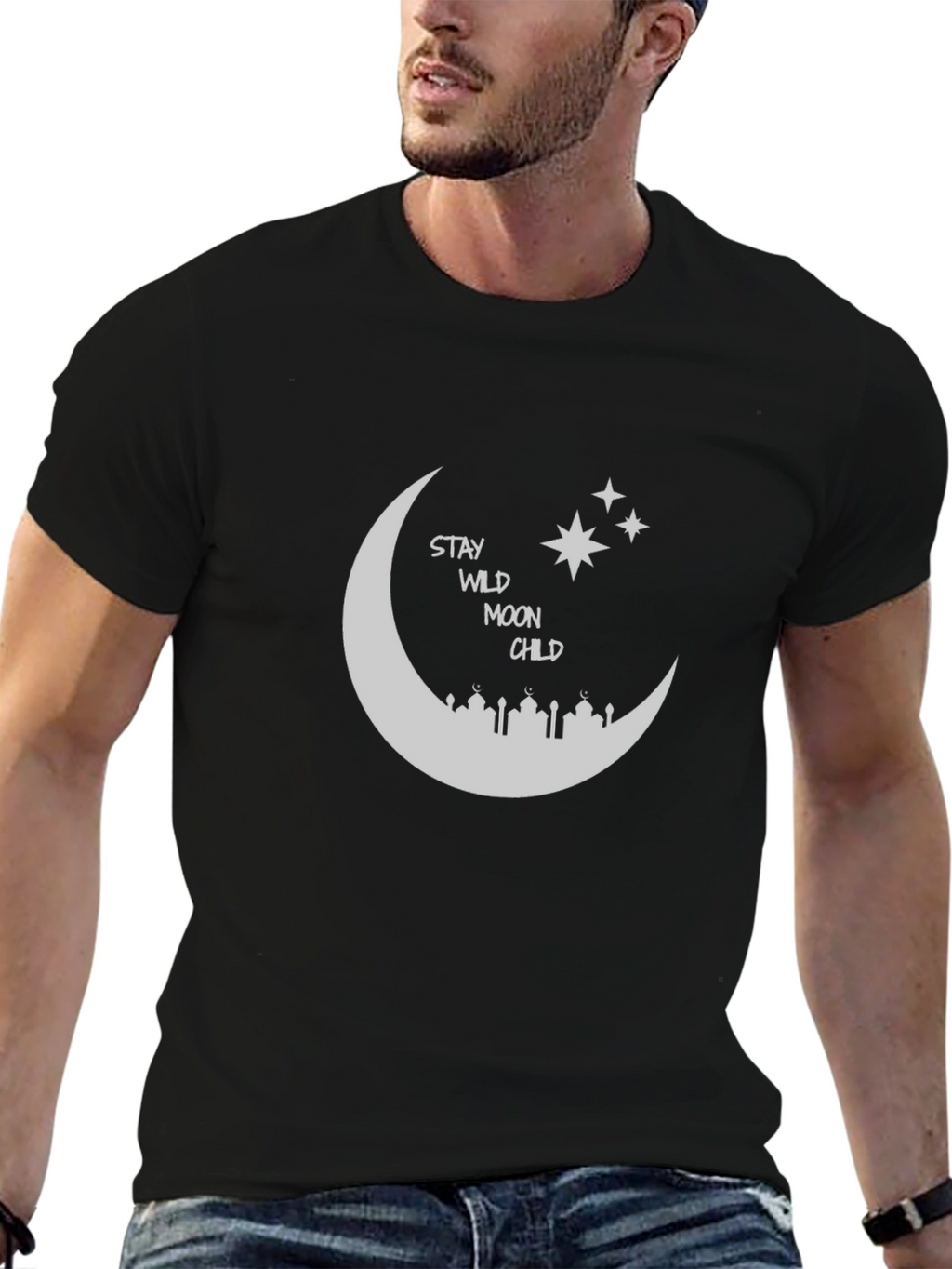 Stay Wild Moon Child Black T-Shirt