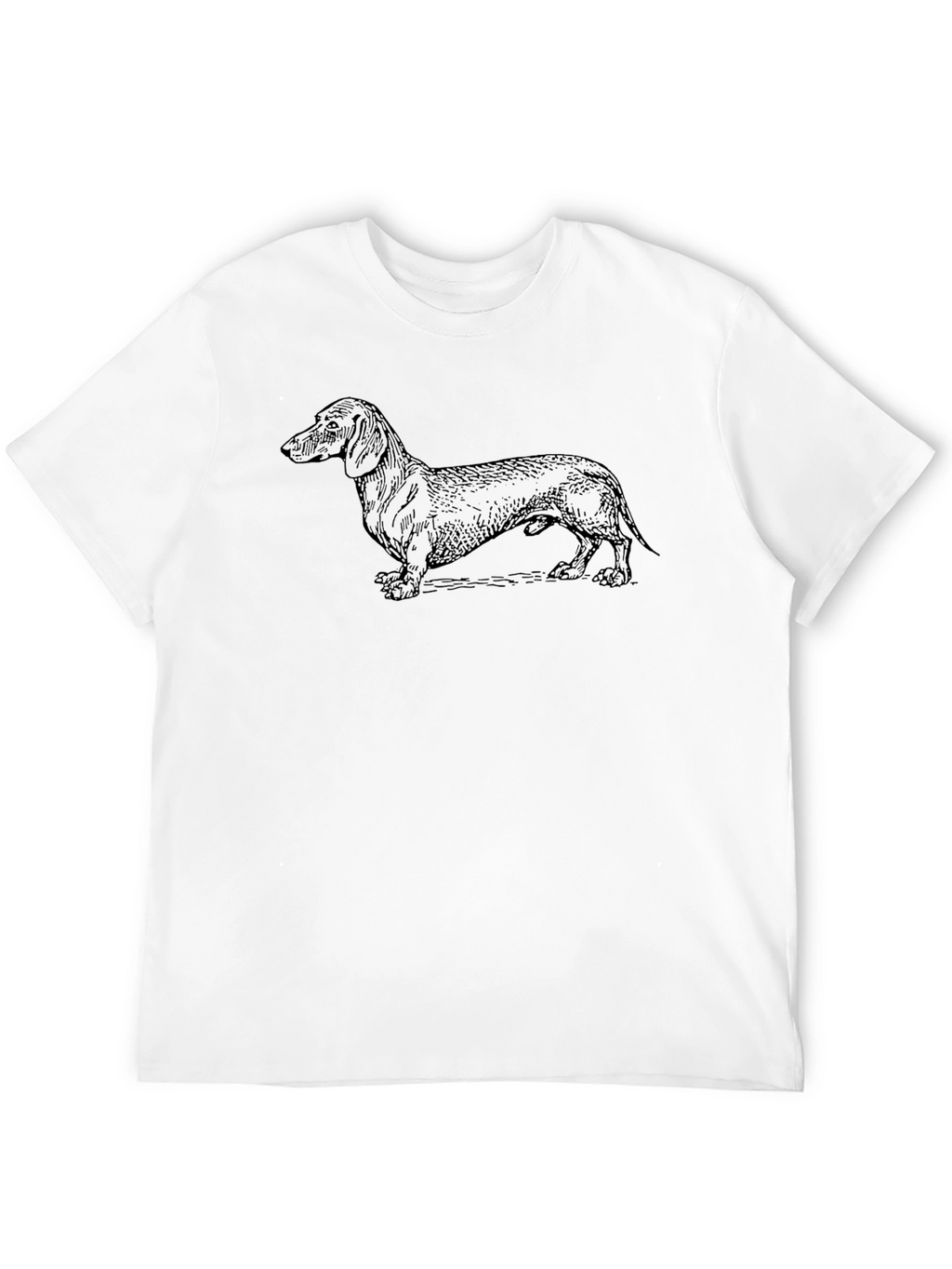 Dachshund Dog Graphic Tee - Black Cotton T-Shirt
