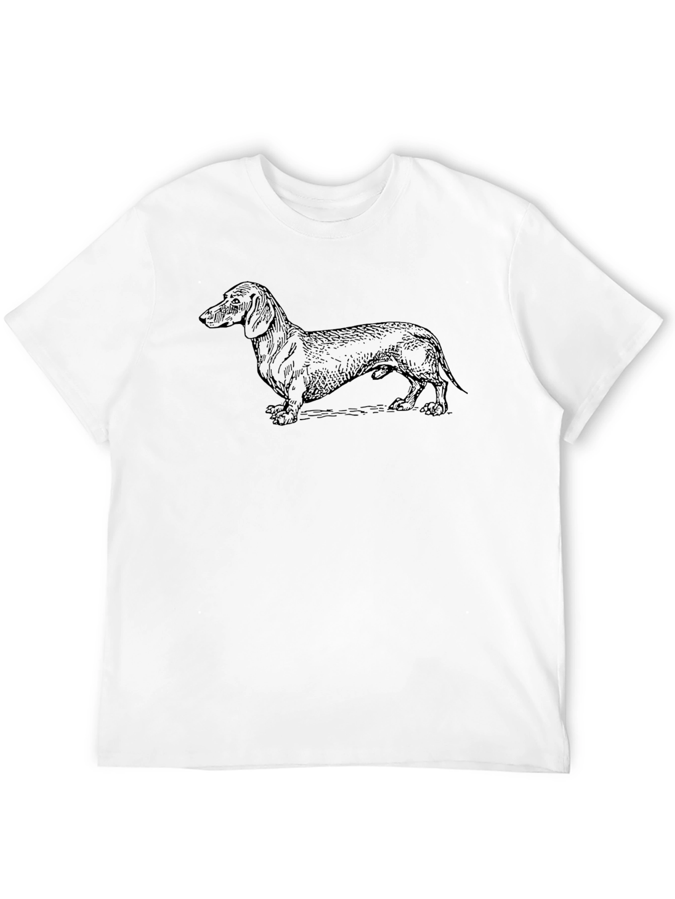Dachshund Dog Graphic Tee - Black Cotton T-Shirt