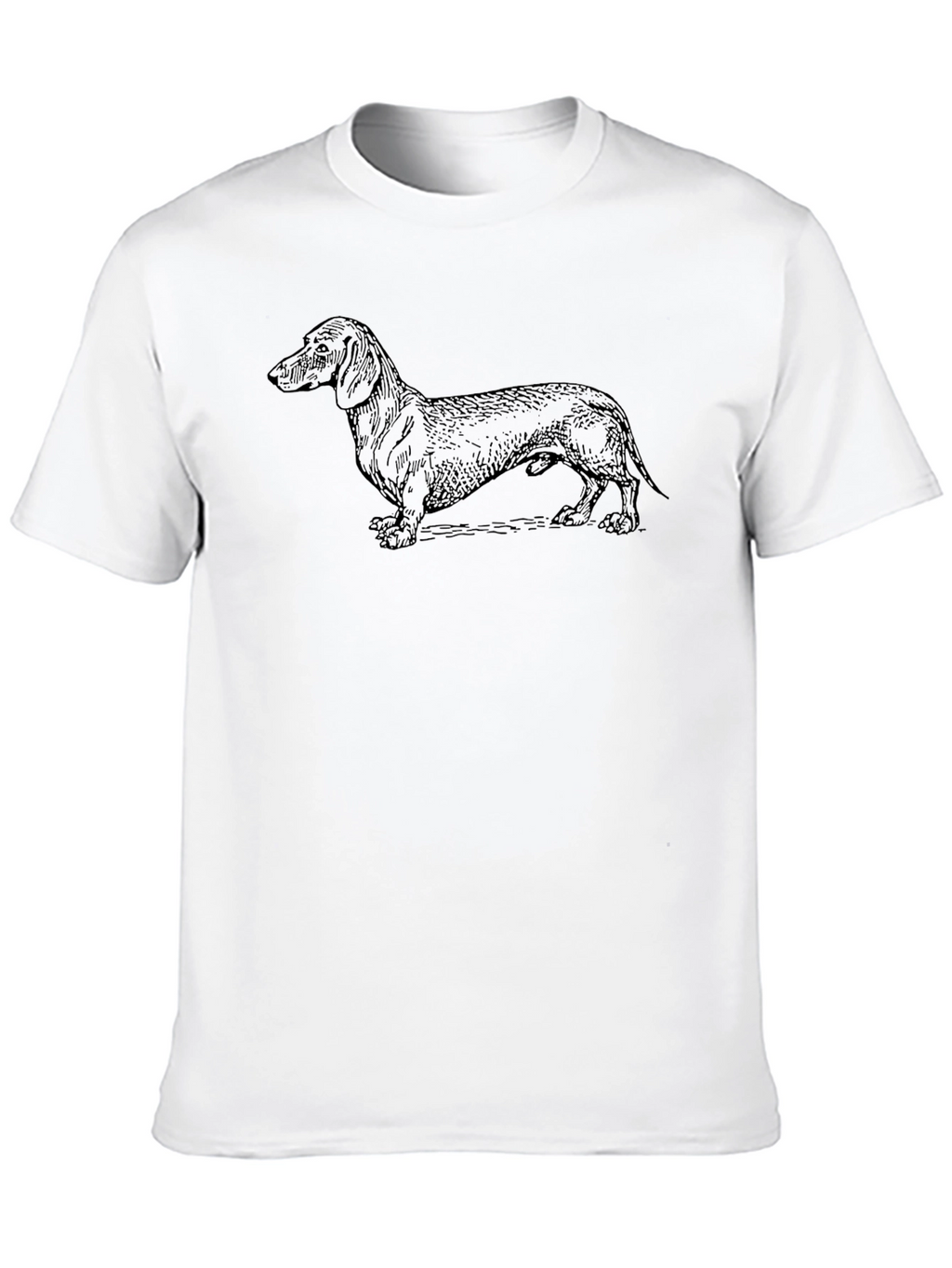 Dachshund Dog Graphic Tee - Black Cotton T-Shirt