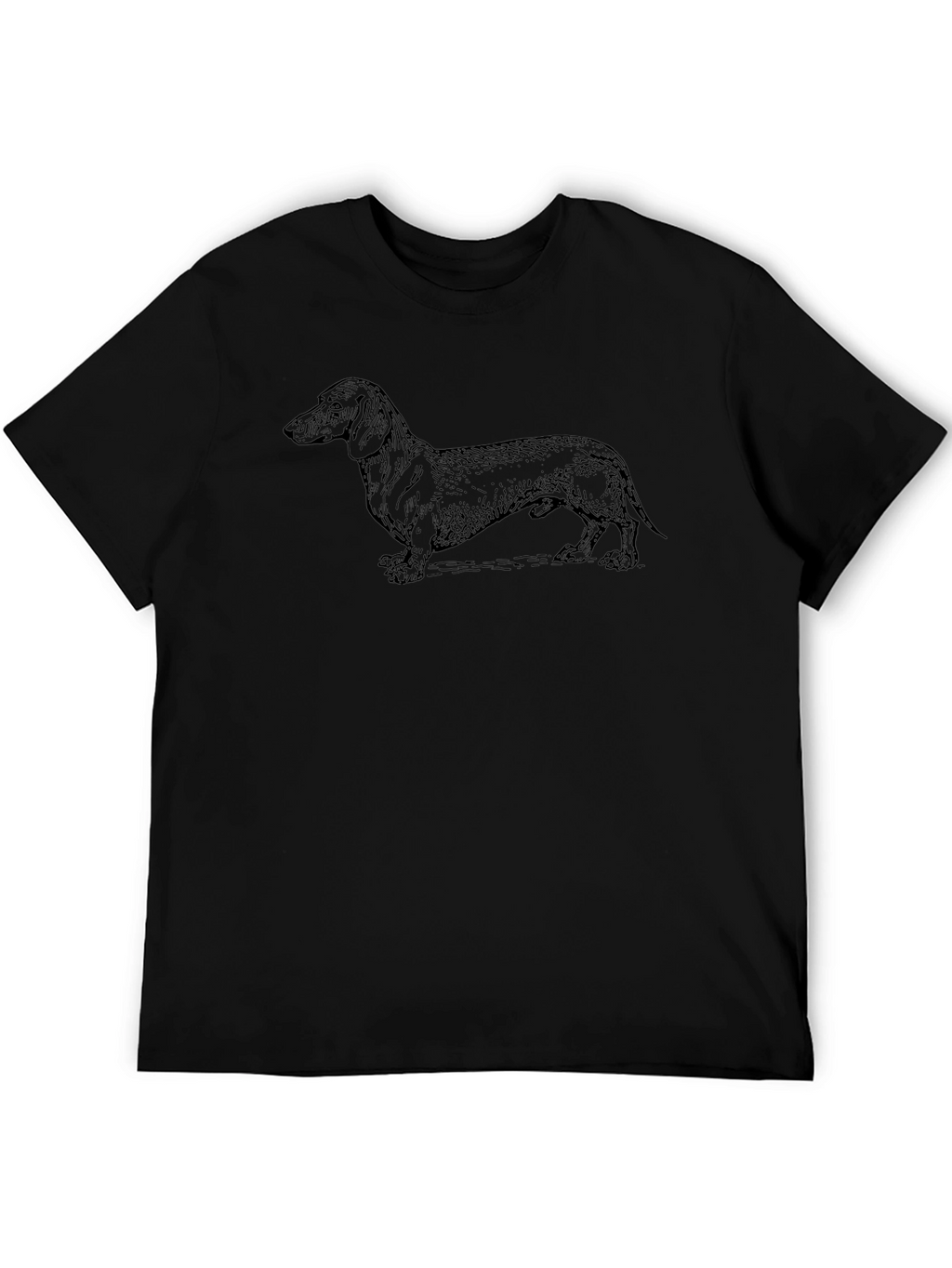 Dachshund Dog Graphic Tee - Black Cotton T-Shirt
