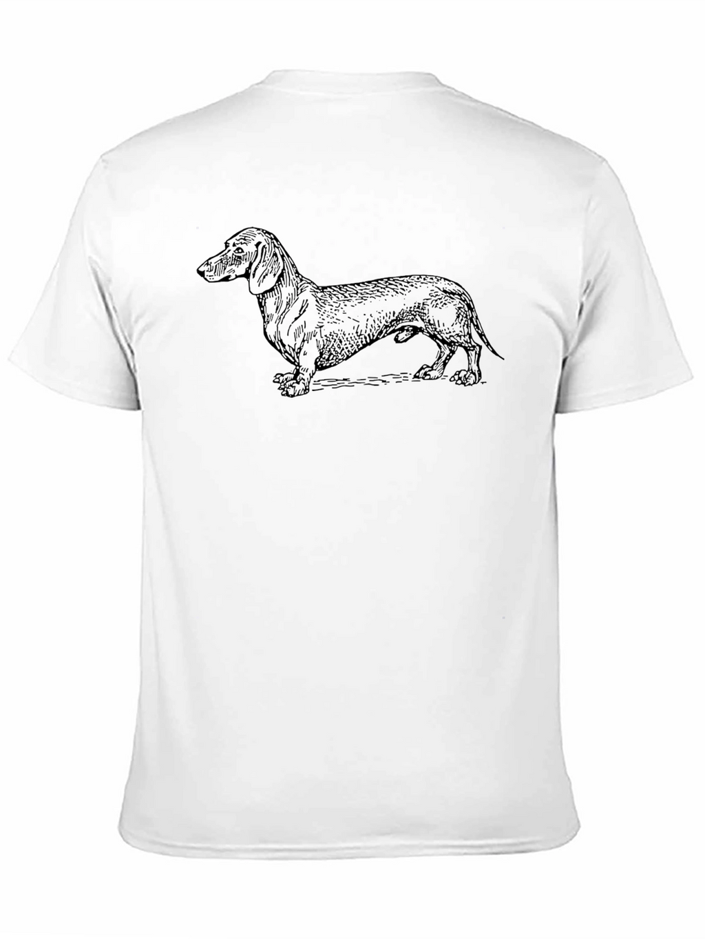 Dachshund Dog Graphic Tee - Black Cotton T-Shirt