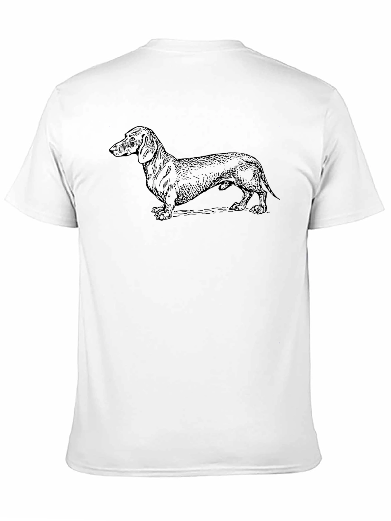 Dachshund Dog Graphic Tee - Black Cotton T-Shirt