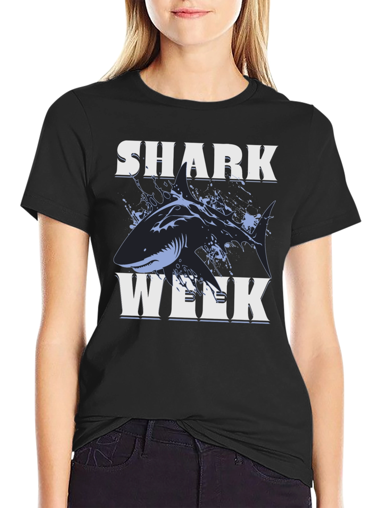 Shark Week Graphic Tee - Black Cotton