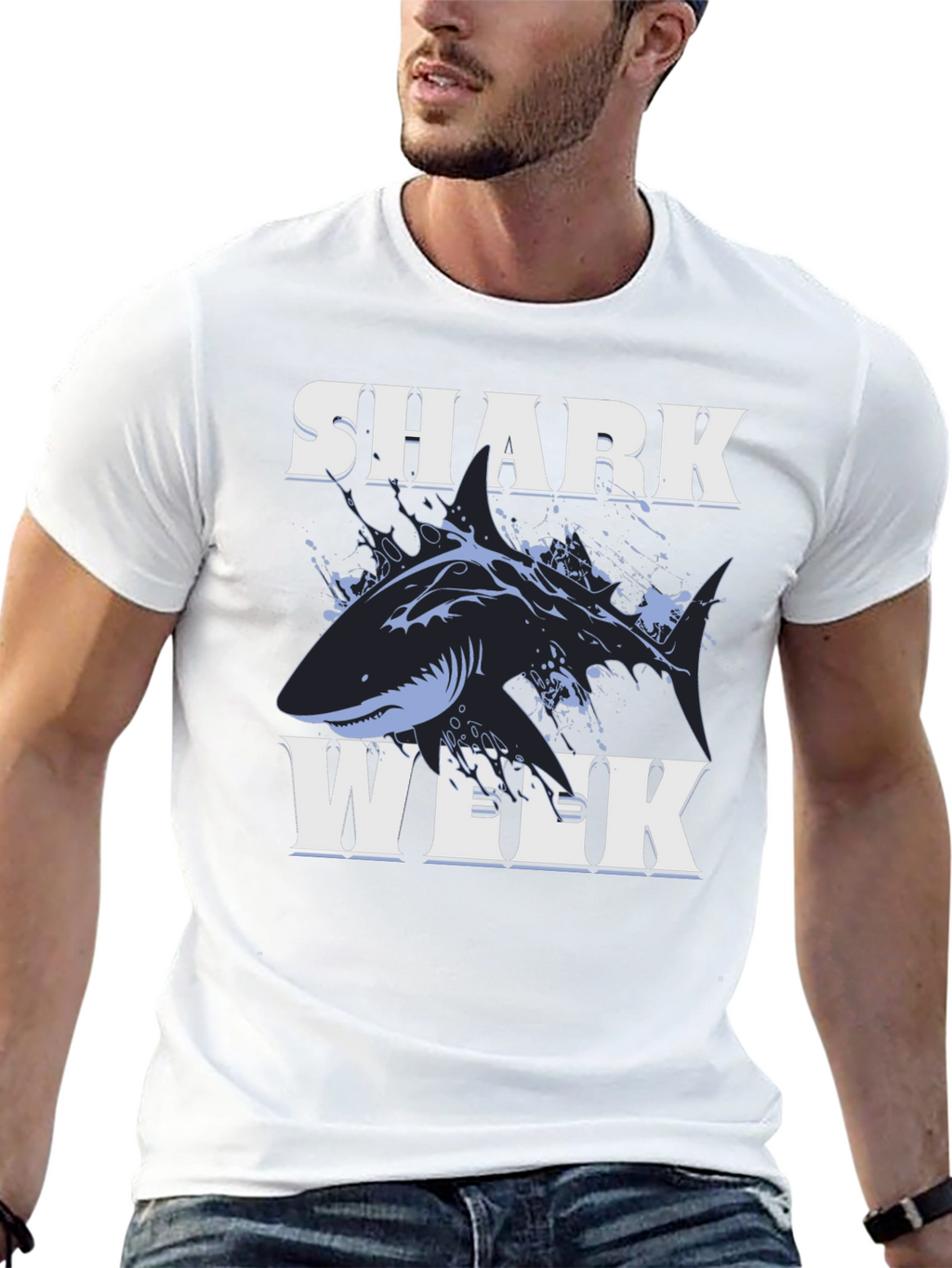 Shark Week Graphic Tee - Black Cotton