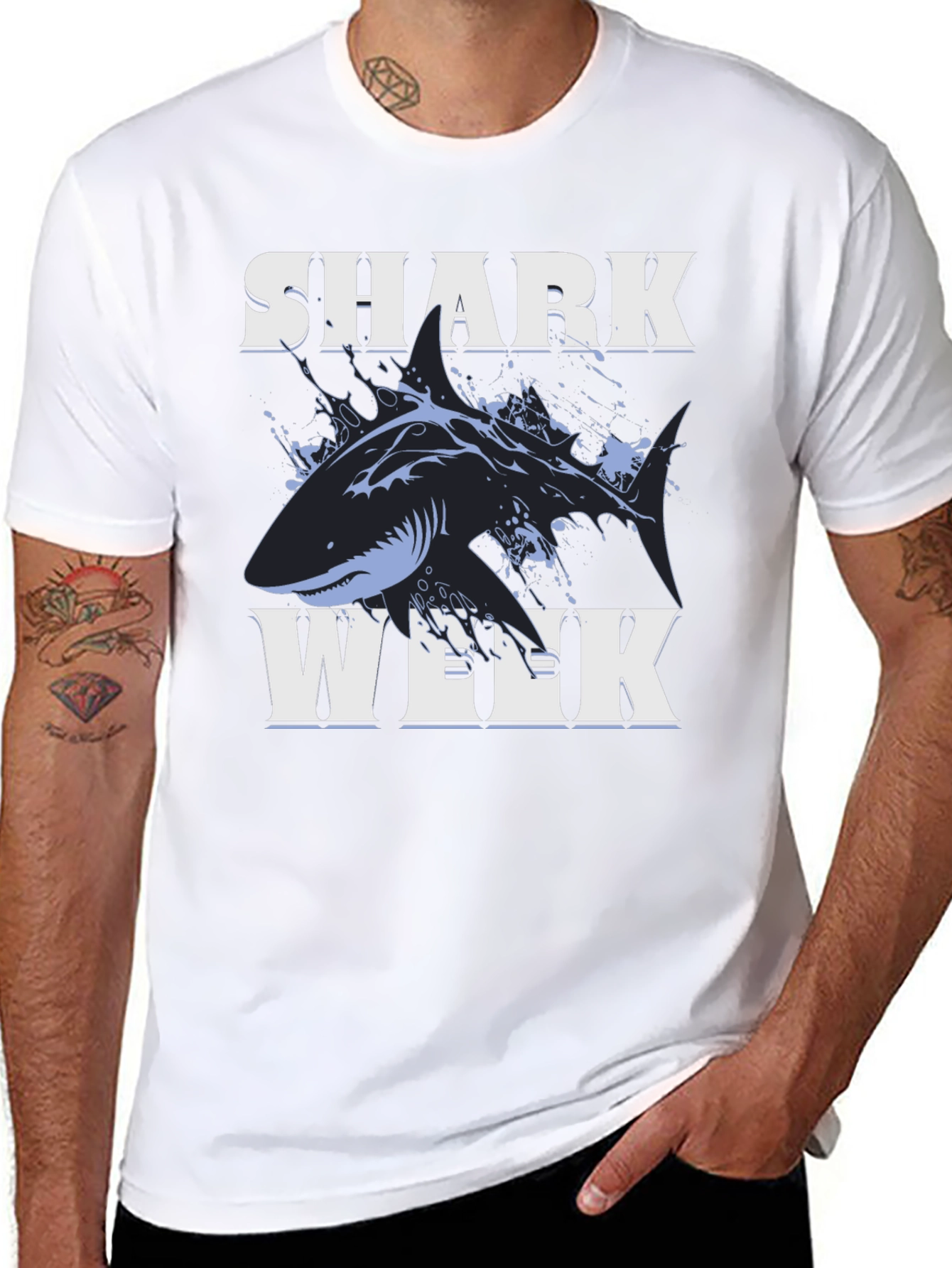 Shark Week Graphic Tee - Black Cotton