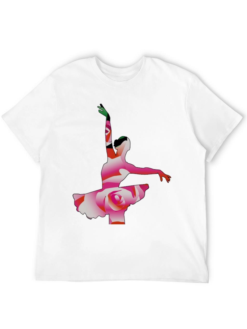 Ballerina Rose Graphic Tee - Artistic Mens T-Shirt
