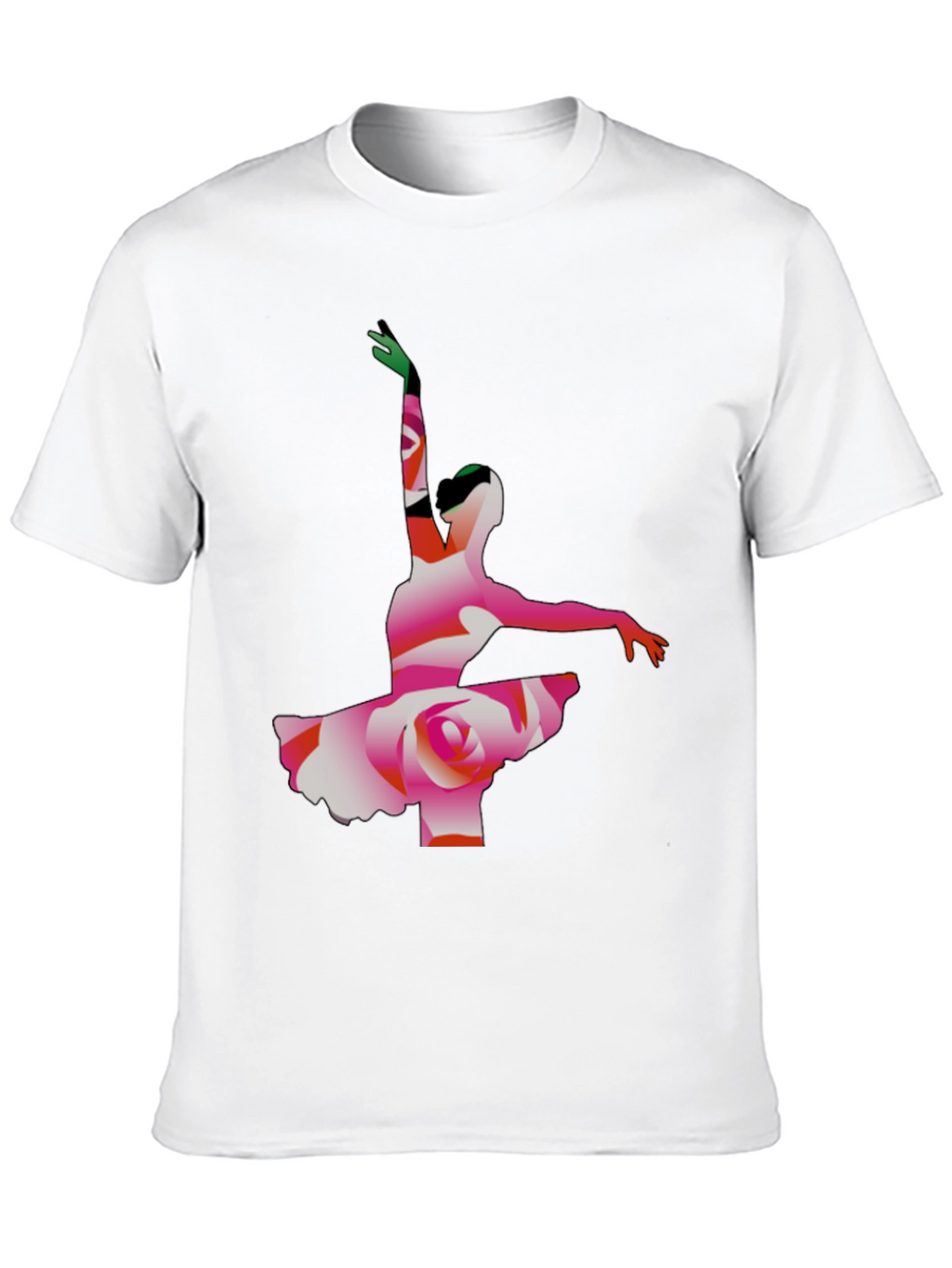 Ballerina Rose Graphic Tee - Artistic Mens T-Shirt