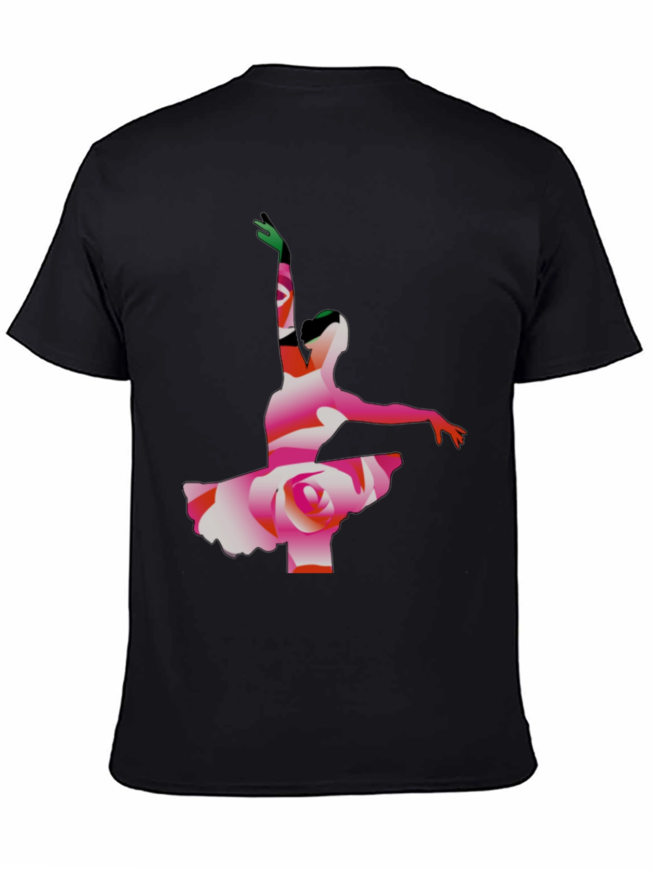 Ballerina Rose Graphic Tee - Artistic Mens T-Shirt