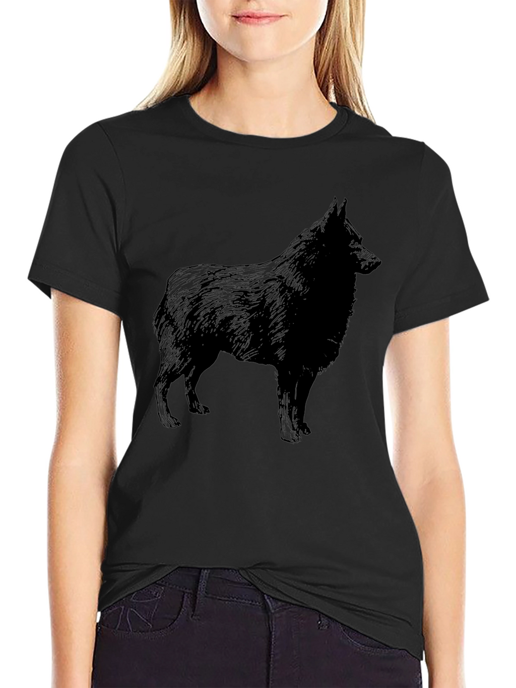 Dog Silhouette Black T-Shirt