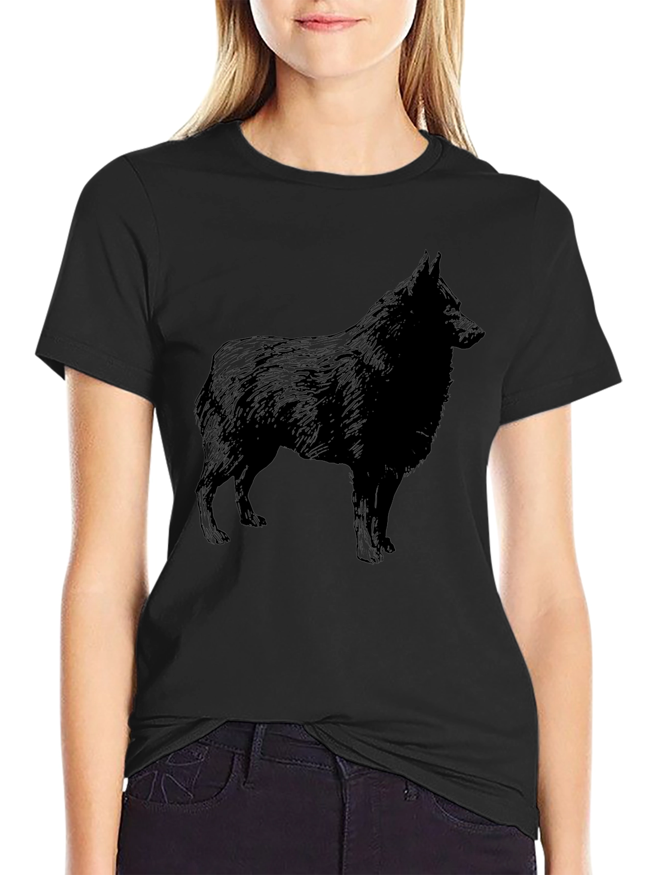 Dog Silhouette Black T-Shirt