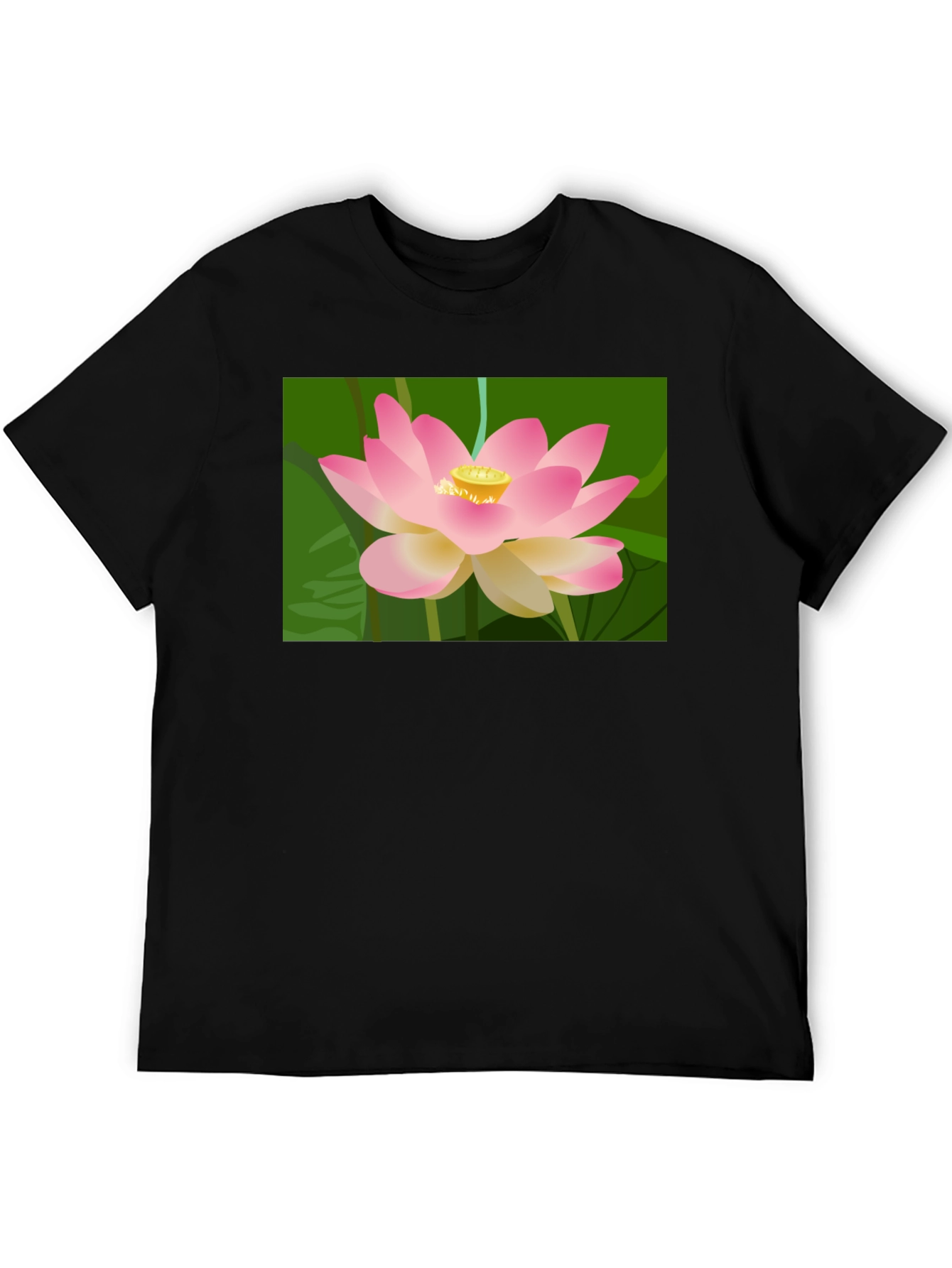 Lotus Graphic T-Shirt - Black Cotton Tee