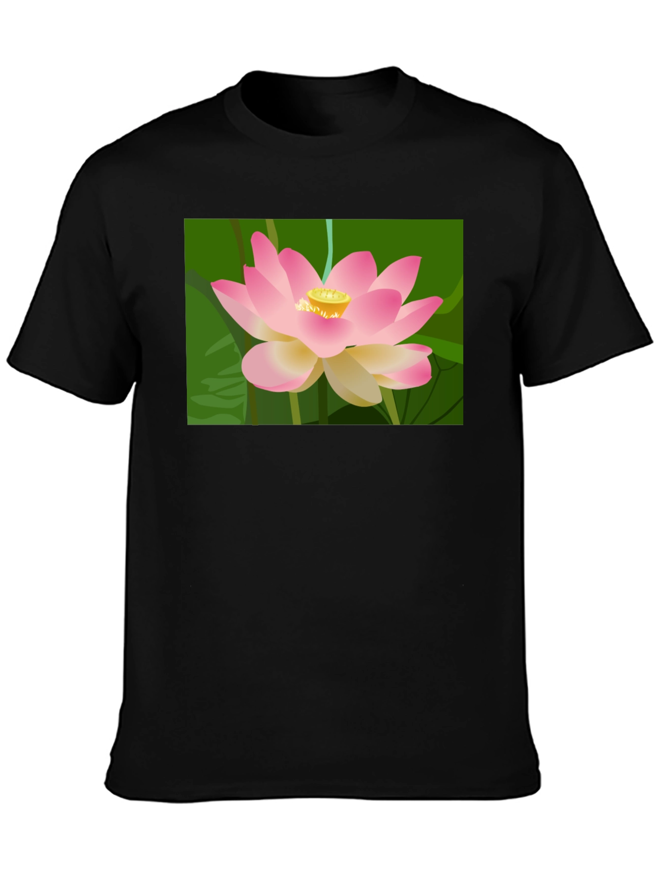 Lotus Graphic T-Shirt - Black Cotton Tee