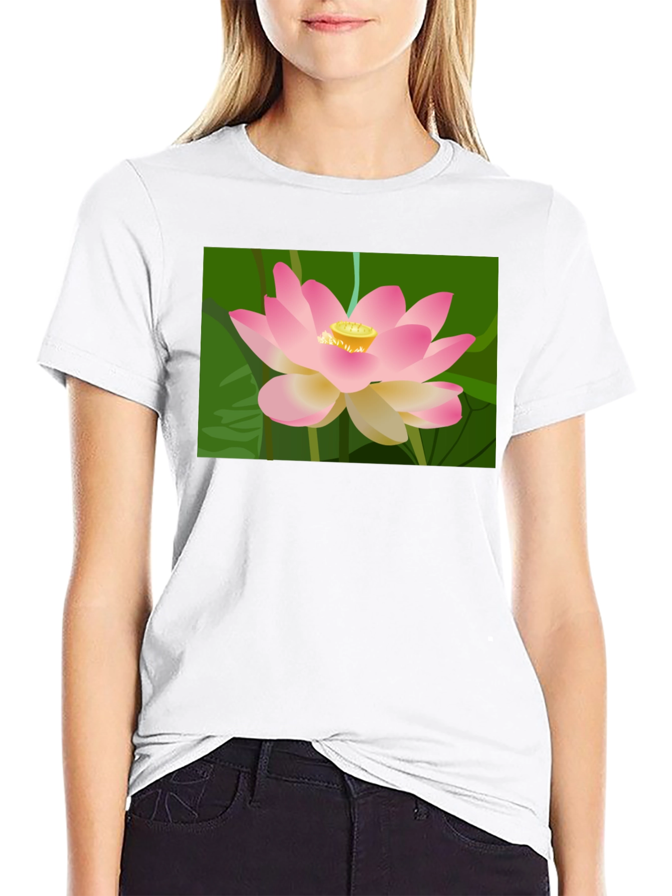 Lotus Graphic T-Shirt - Black Cotton Tee