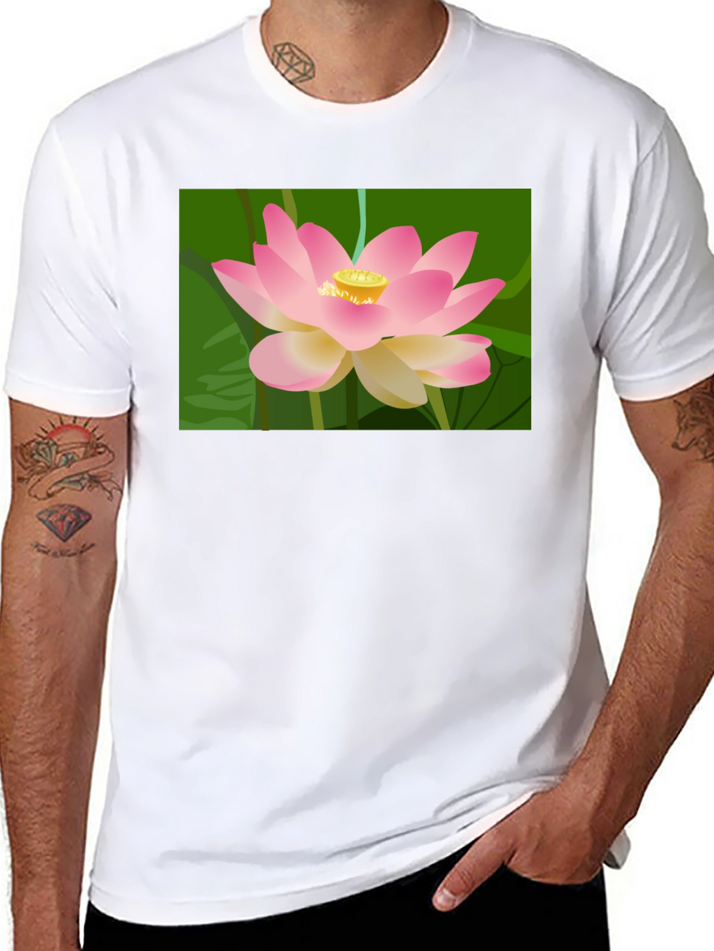 Lotus Graphic T-Shirt - Black Cotton Tee