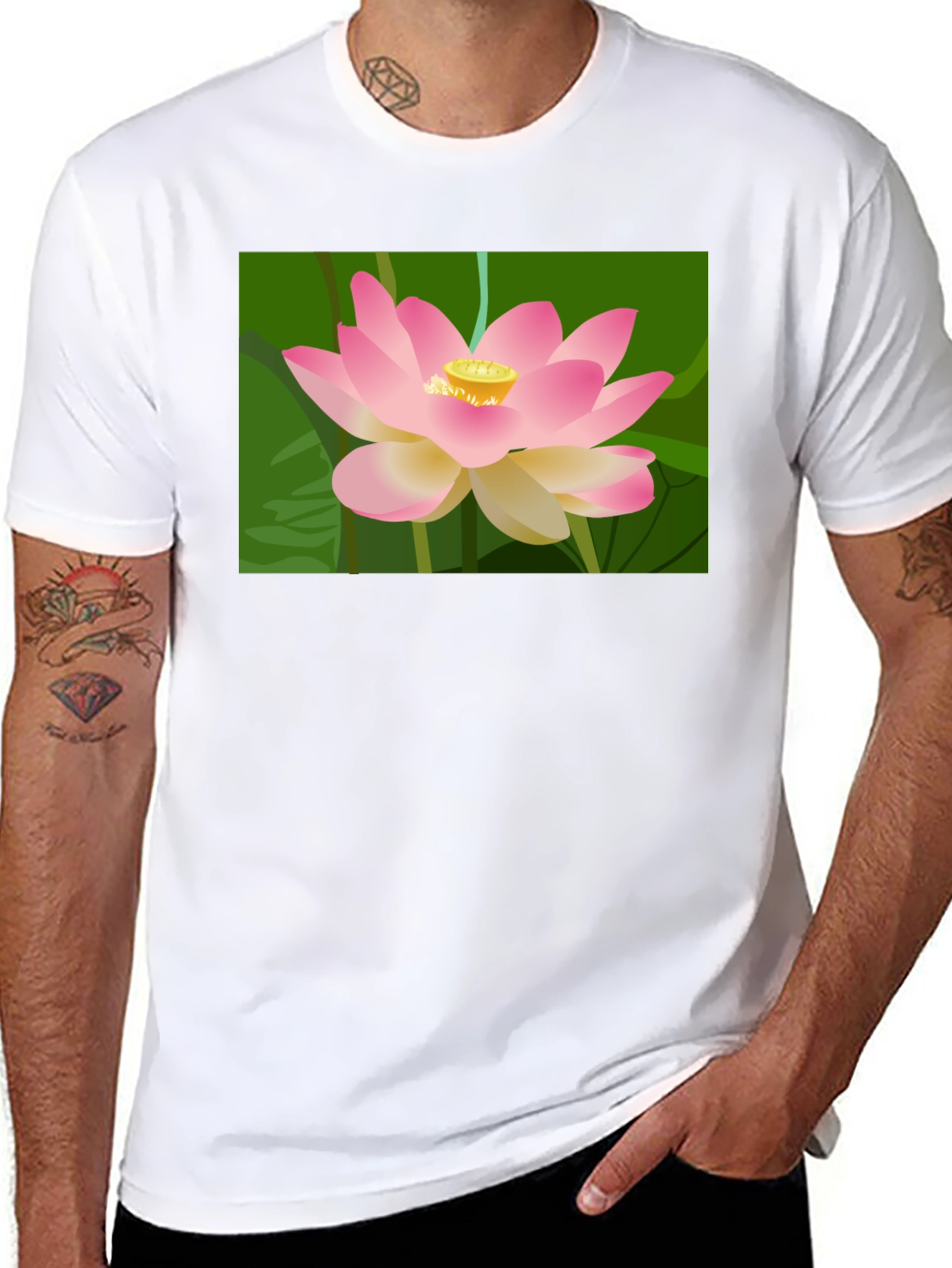 Lotus Graphic T-Shirt - Black Cotton Tee