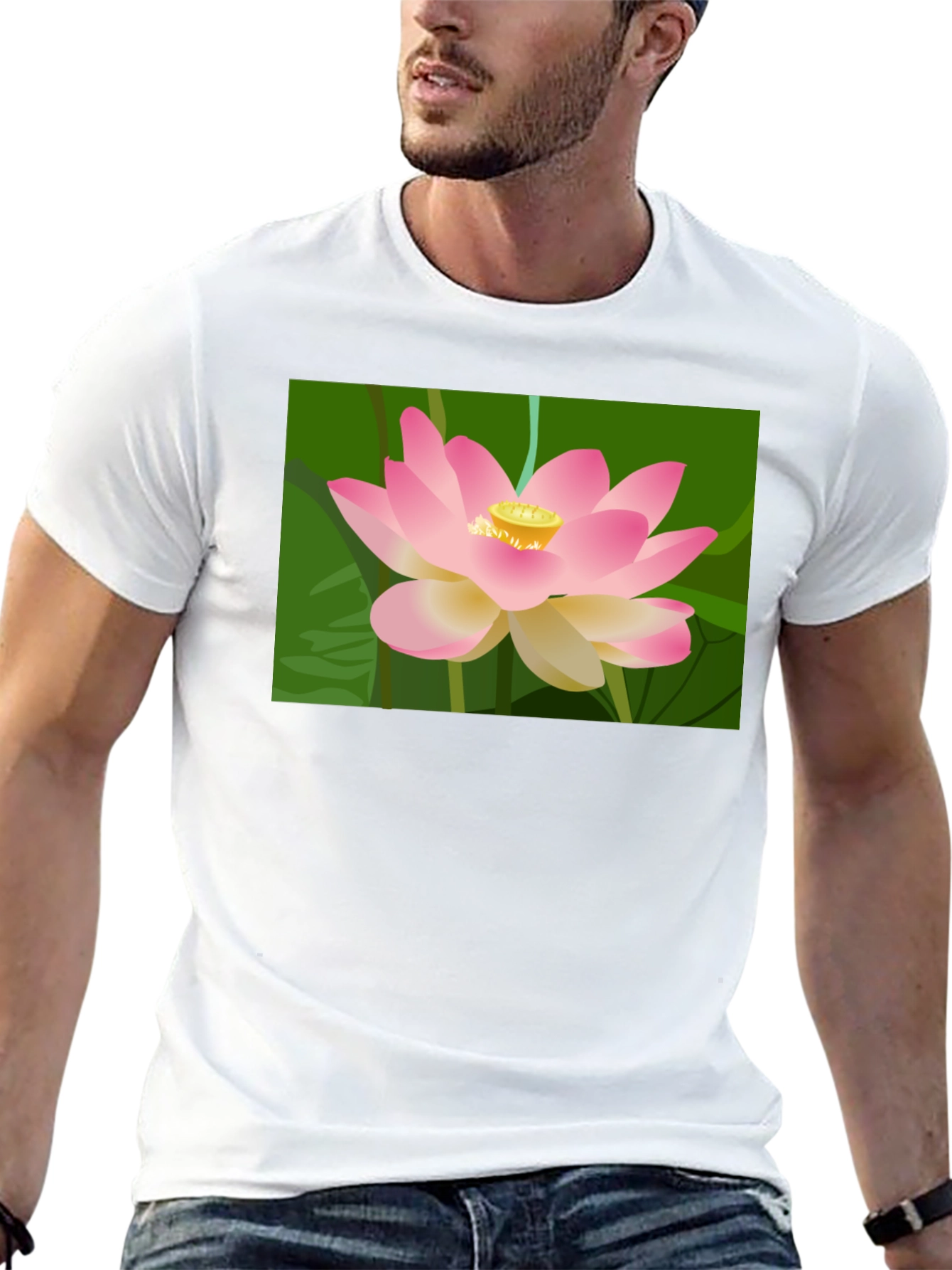 Lotus Graphic T-Shirt - Black Cotton Tee