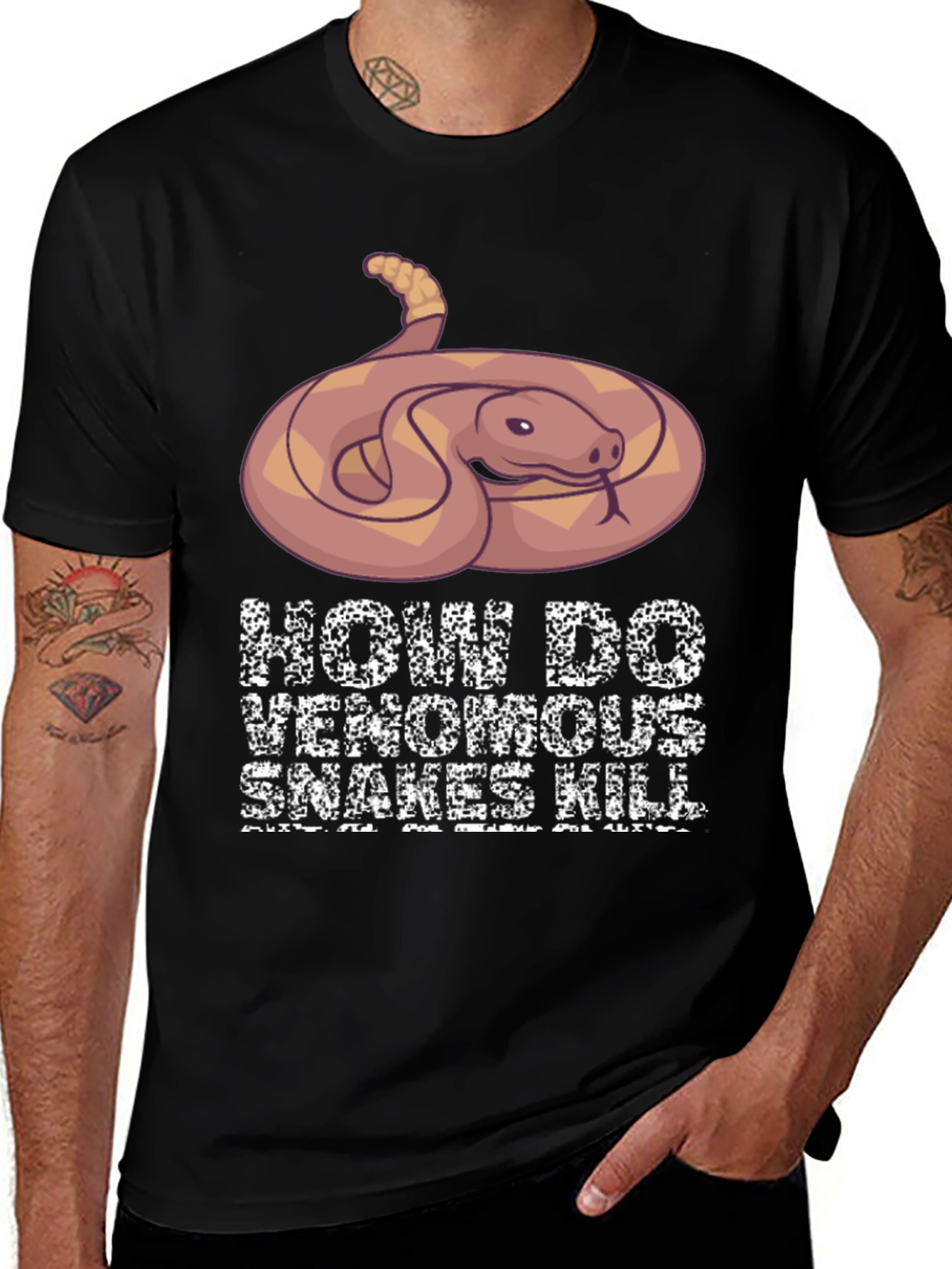 Venomous Snake Graphic T-Shirt - How Snakes Kill