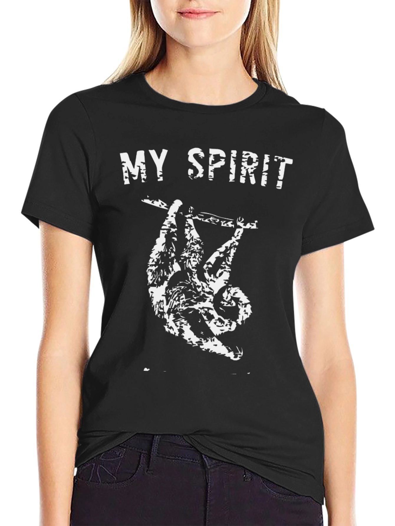 My Spirit Sloth Graphic Tee - Black