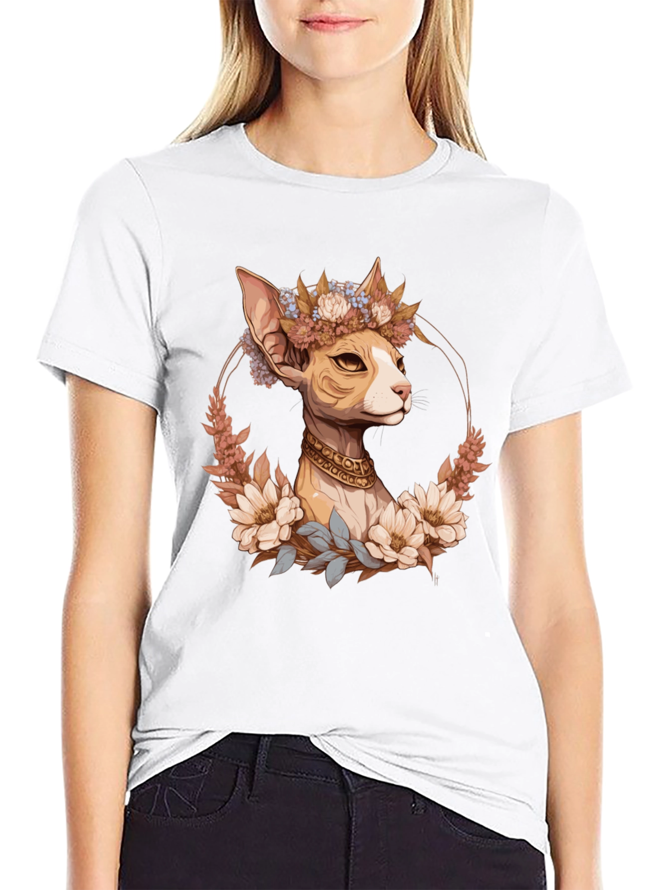 Floral Cat T-Shirt