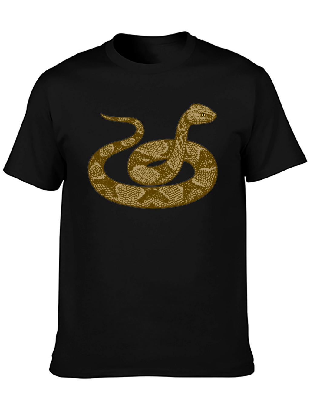 Rattlesnake Graphic Print Black T-Shirt