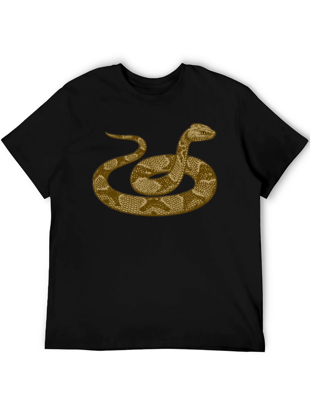 Rattlesnake Graphic Print Black T-Shirt