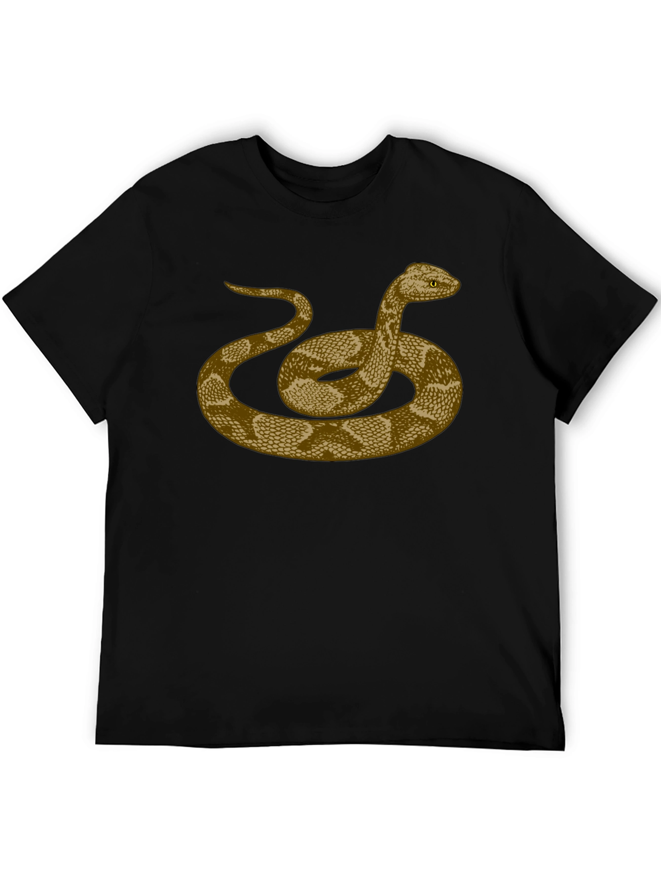 Rattlesnake Graphic Print Black T-Shirt