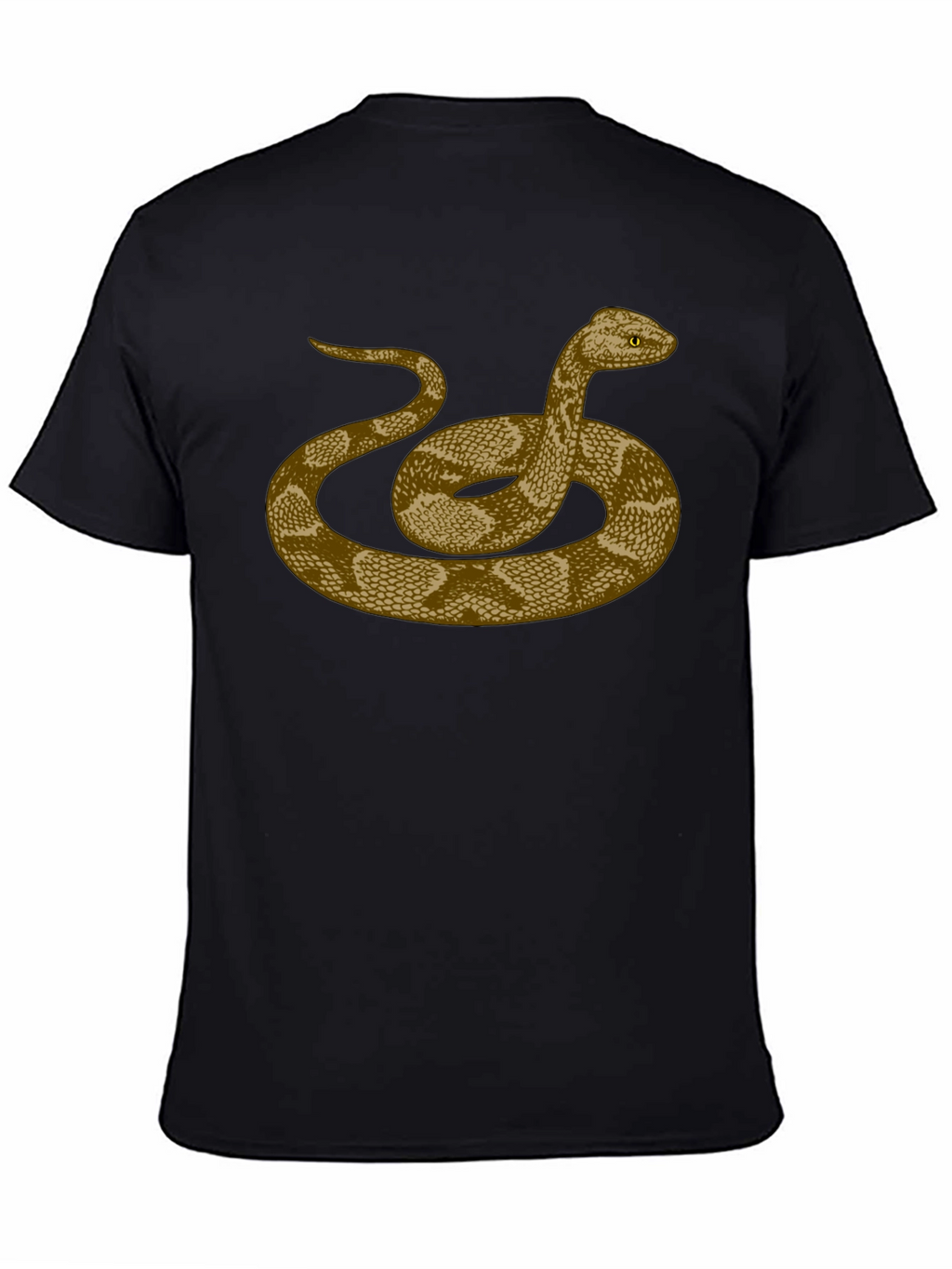 Rattlesnake Graphic Print Black T-Shirt