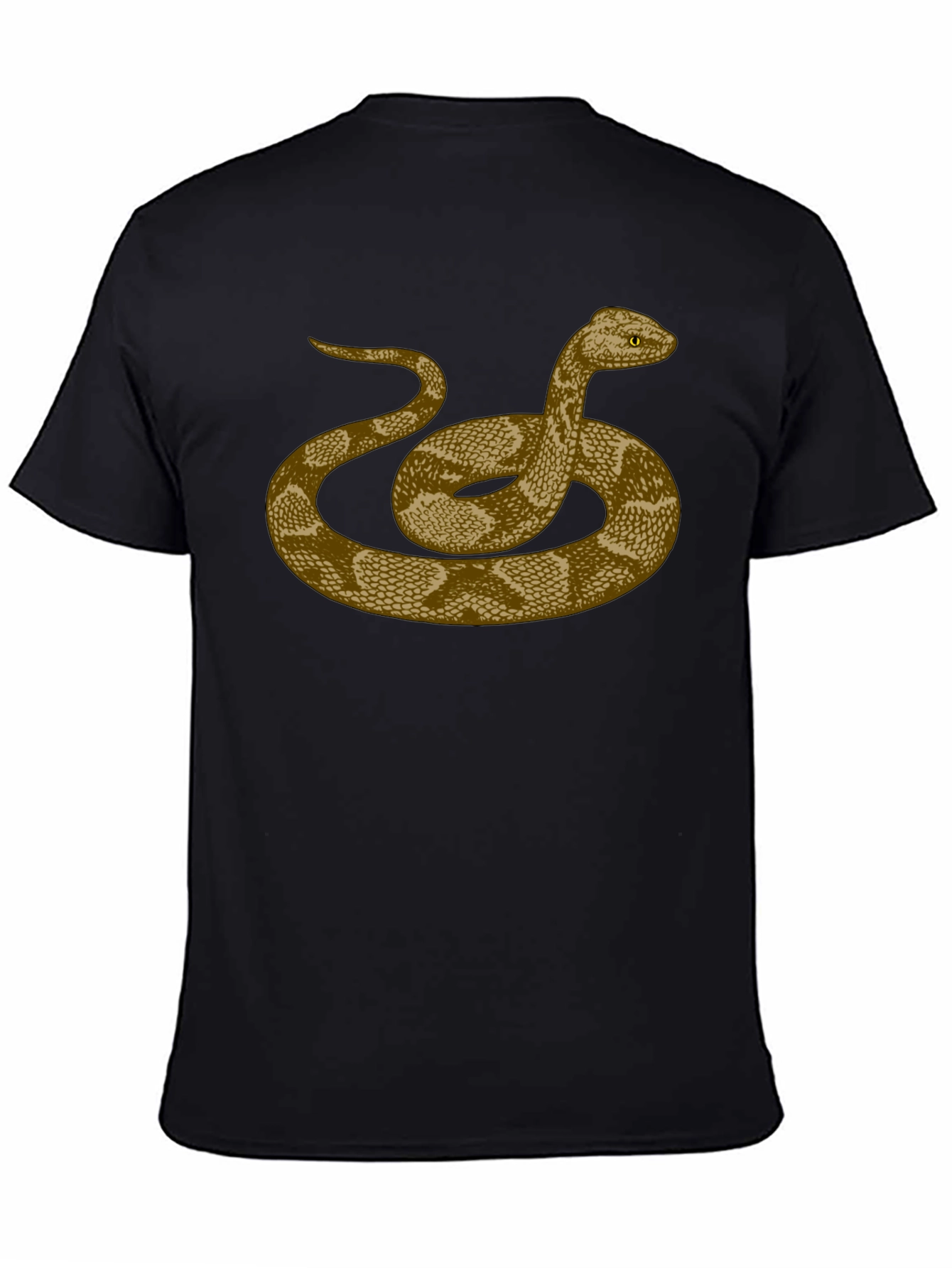 Rattlesnake Graphic Print Black T-Shirt