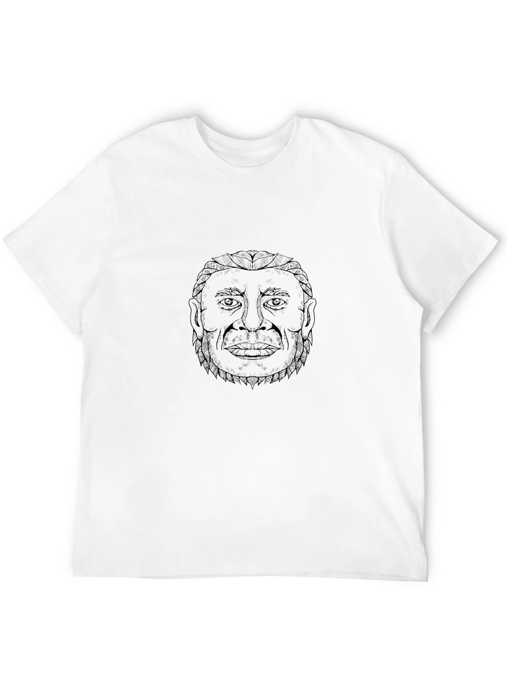 Monochrome Graphic Tee: Man Portrait