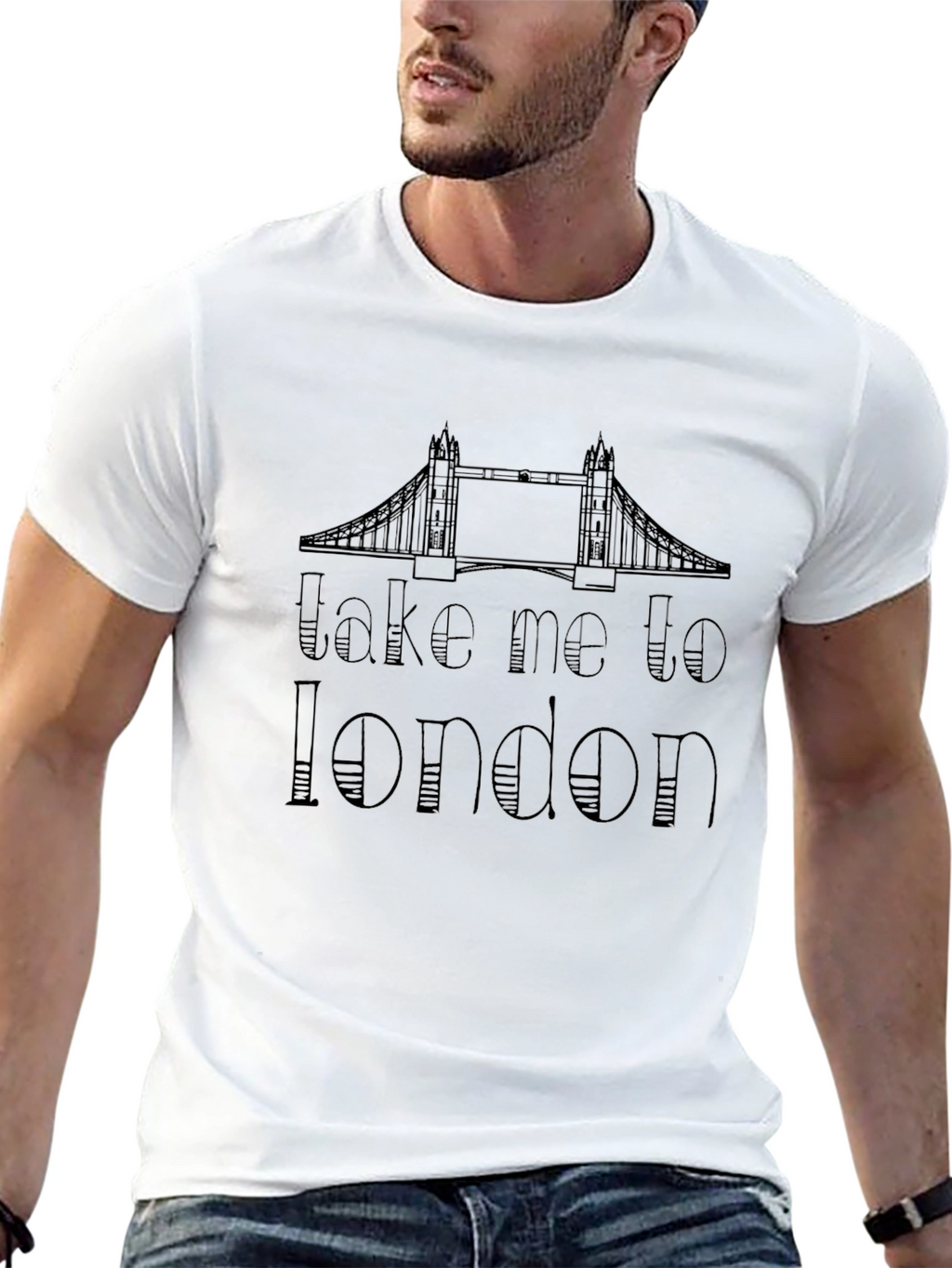 Take Me To London Black Graphic T-Shirt