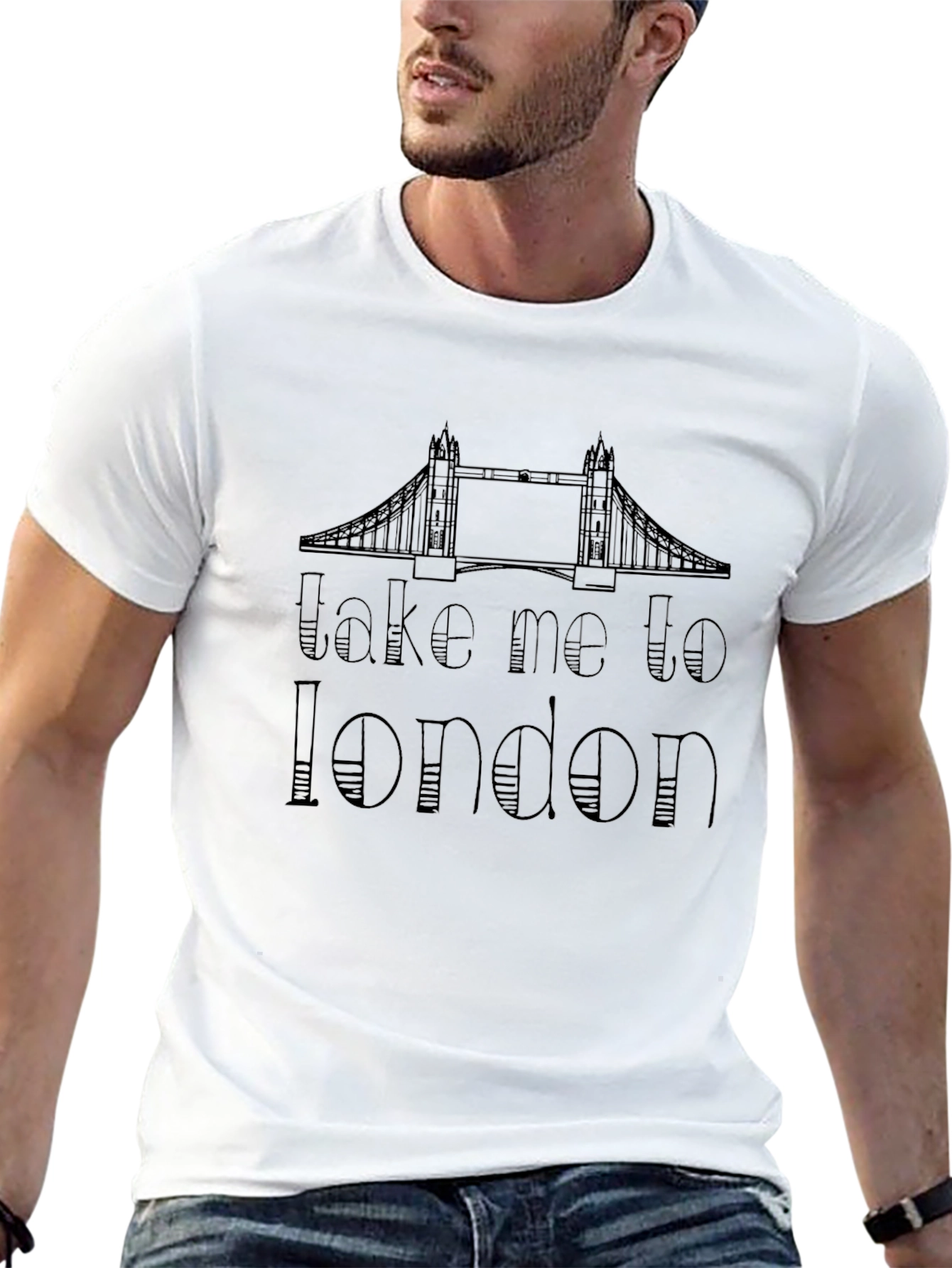 Take Me To London Black Graphic T-Shirt