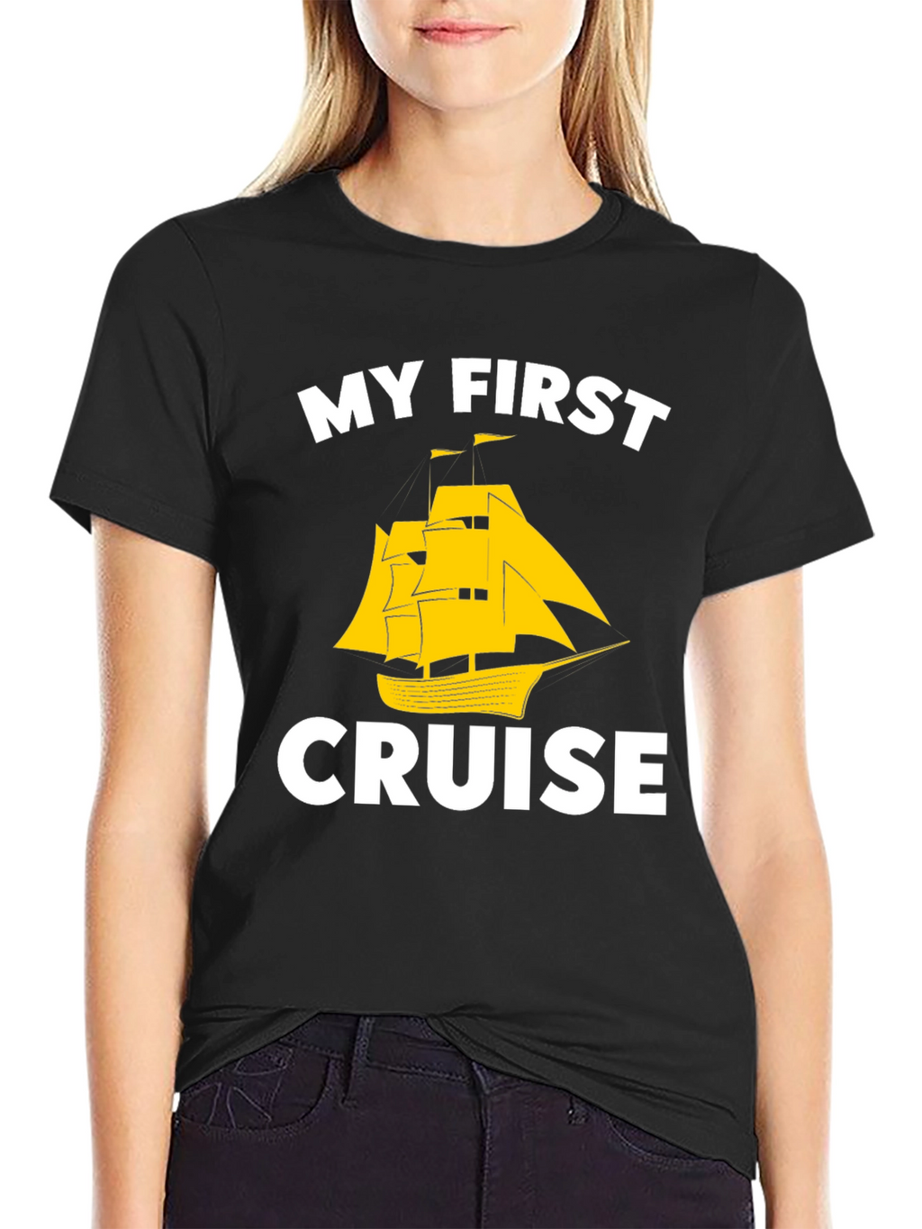 My First Cruise Black Graphic Tee