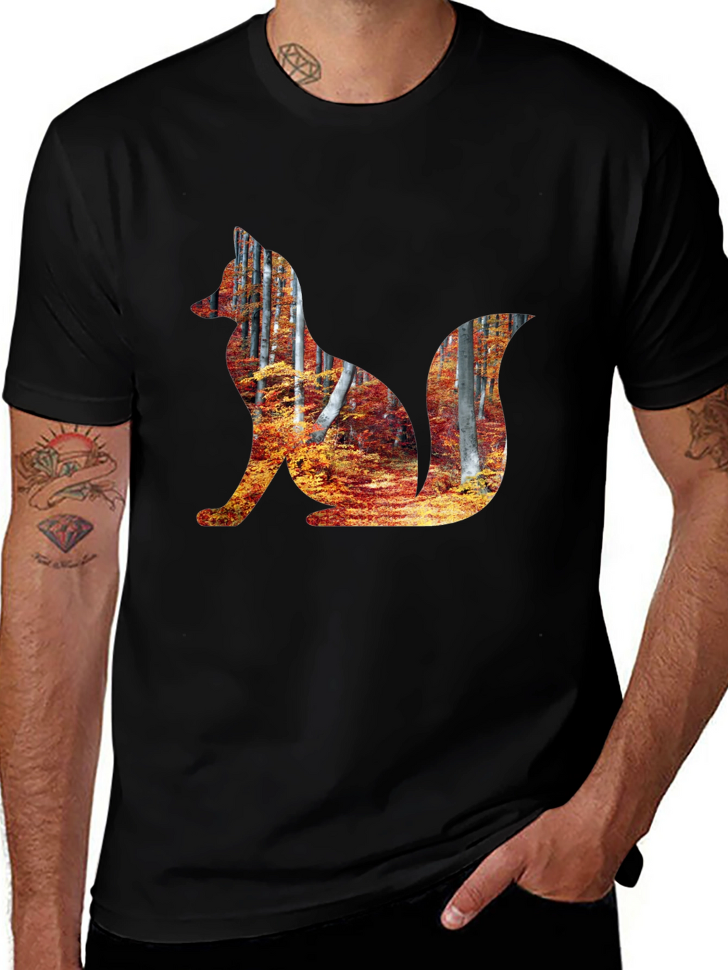 Fox Forest Graphic Tee - Mens Black T-Shirt