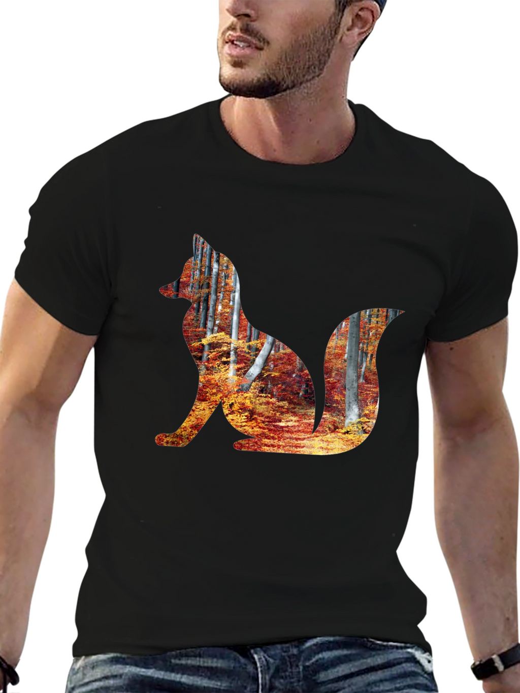 Fox Forest Graphic Tee - Mens Black T-Shirt