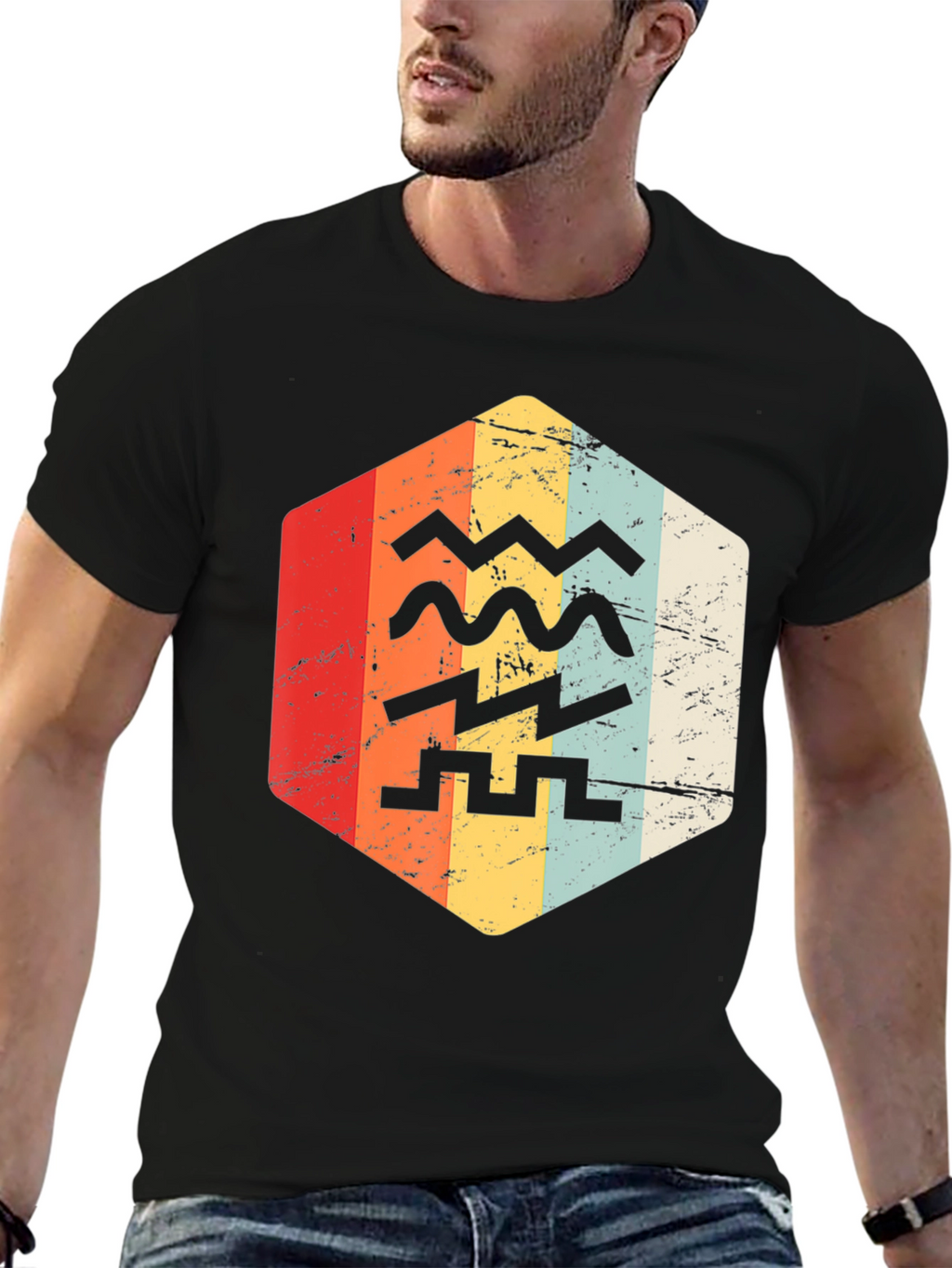 Retro Zodiac Aquarius T-Shirt