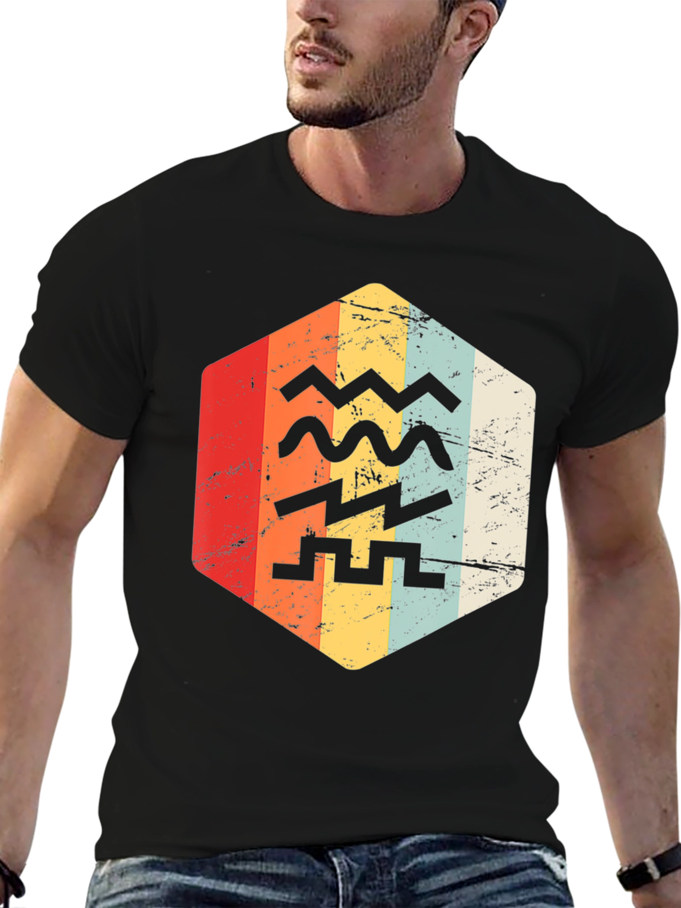 Retro Zodiac Aquarius T-Shirt