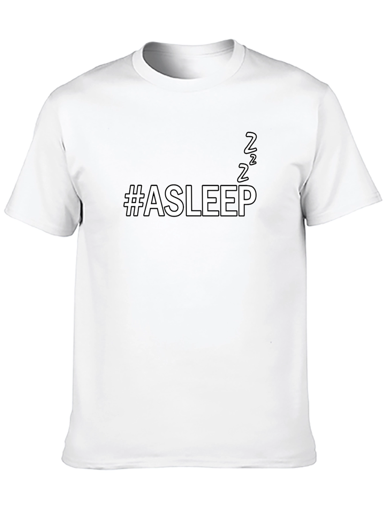 #Asleep Funny Unisex Black T-Shirt