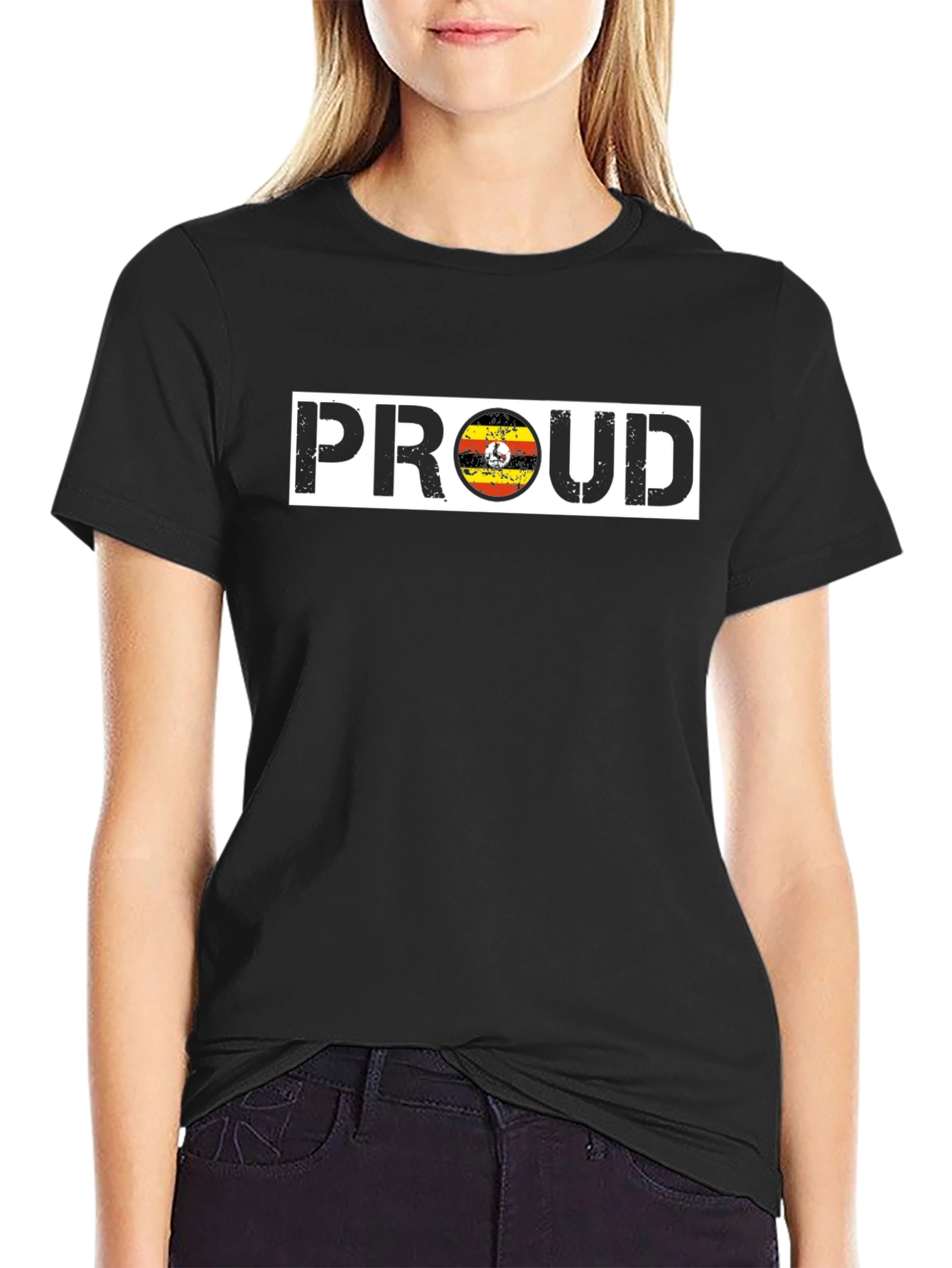 Ugandan Proud T-Shirt - Black Crew Neck Tee