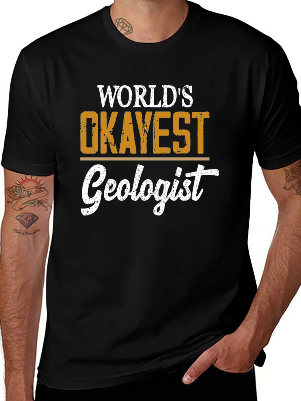 Worlds Okayest Geologist Black T-Shirt