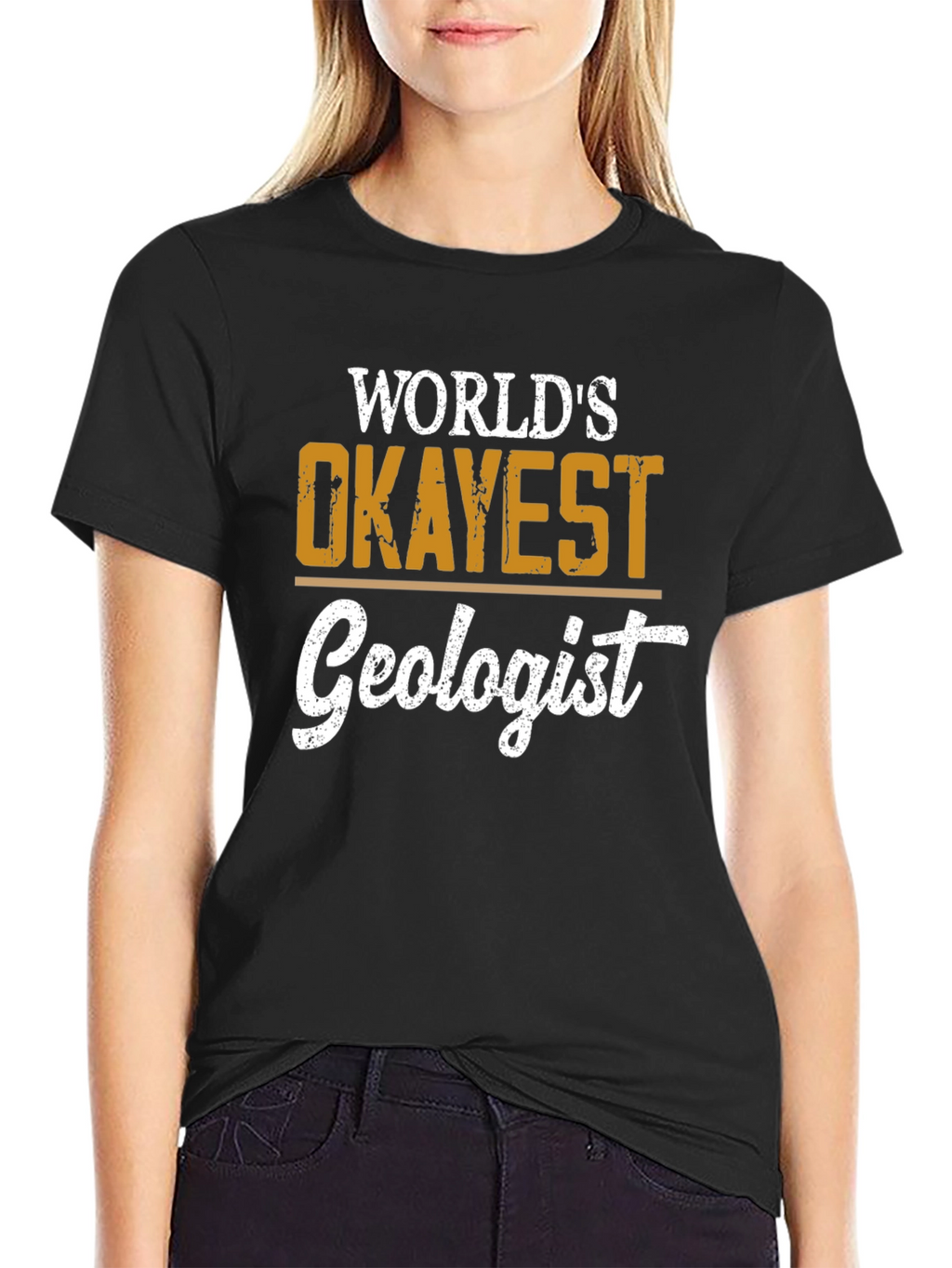Worlds Okayest Geologist Black T-Shirt