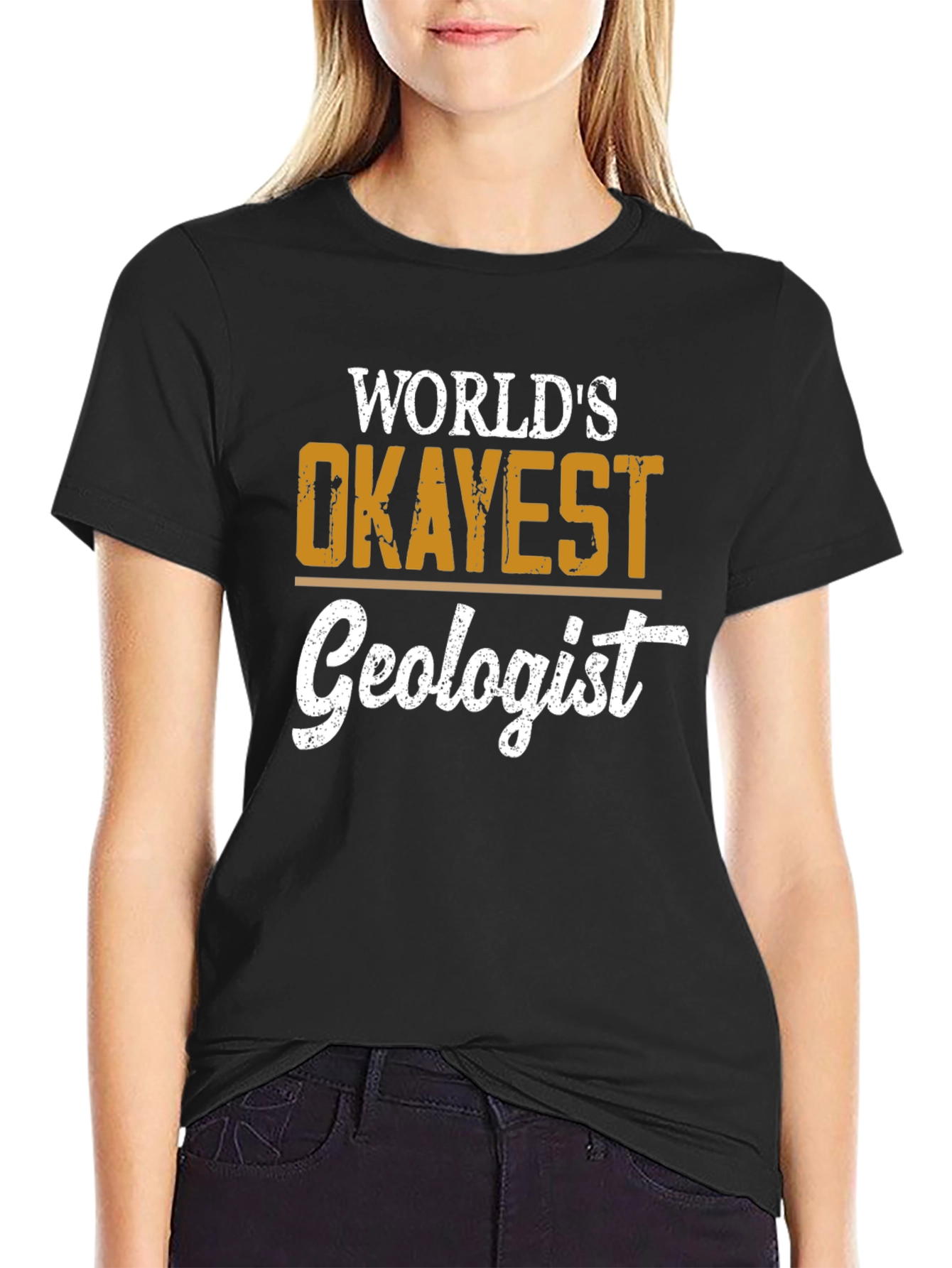 Worlds Okayest Geologist Black T-Shirt