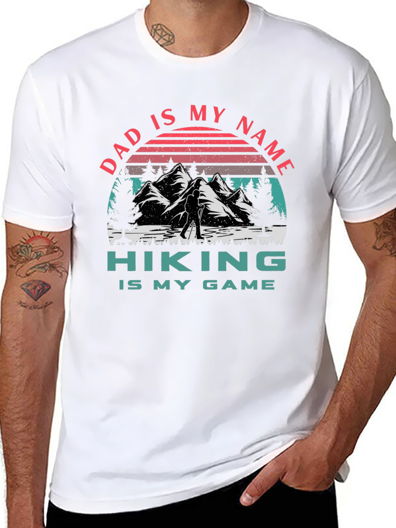 Dad Hiking T-Shirt - Dad Is My Name Hiking Is My Game