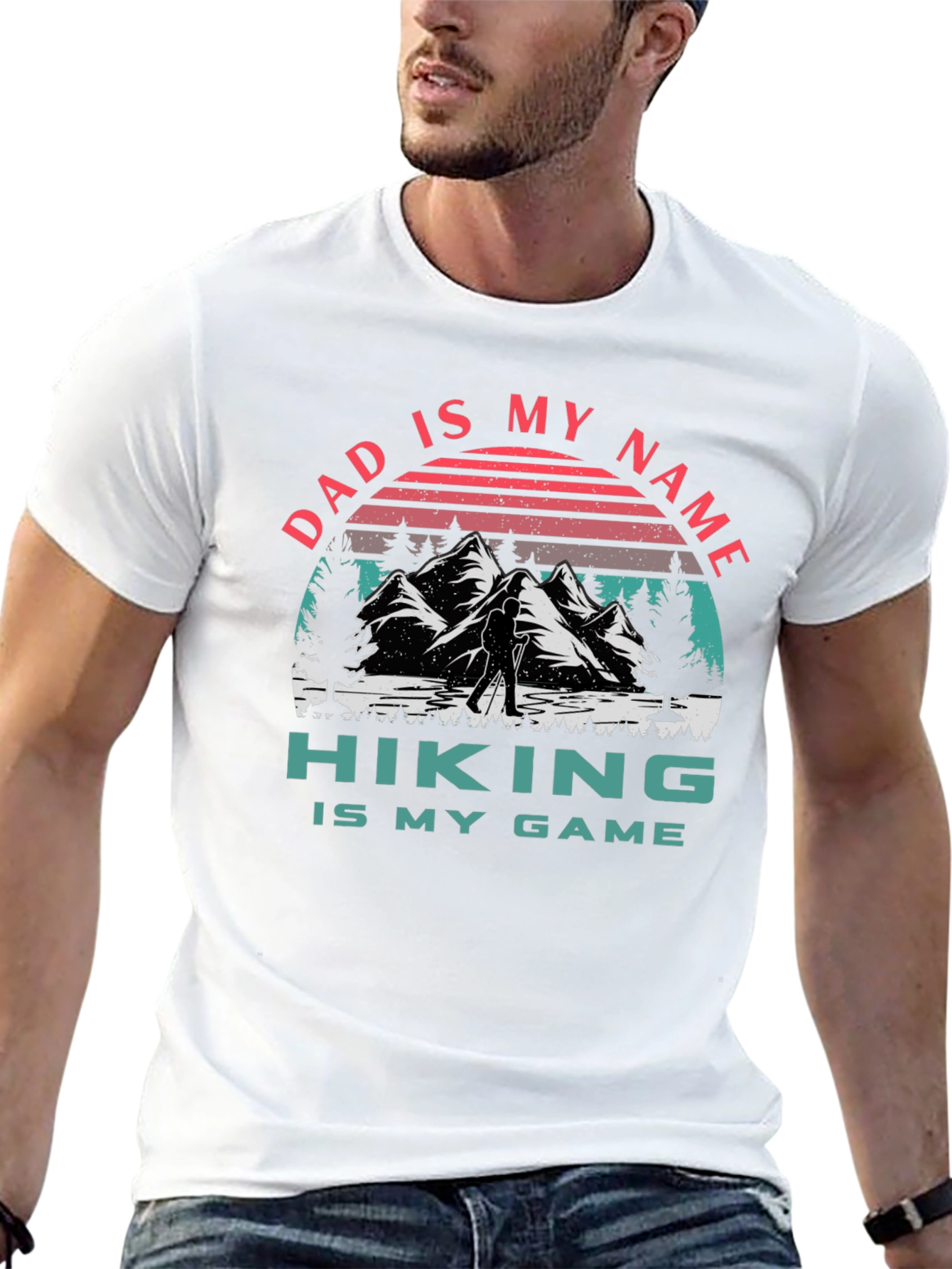 Dad Hiking T-Shirt - Dad Is My Name Hiking Is My Game