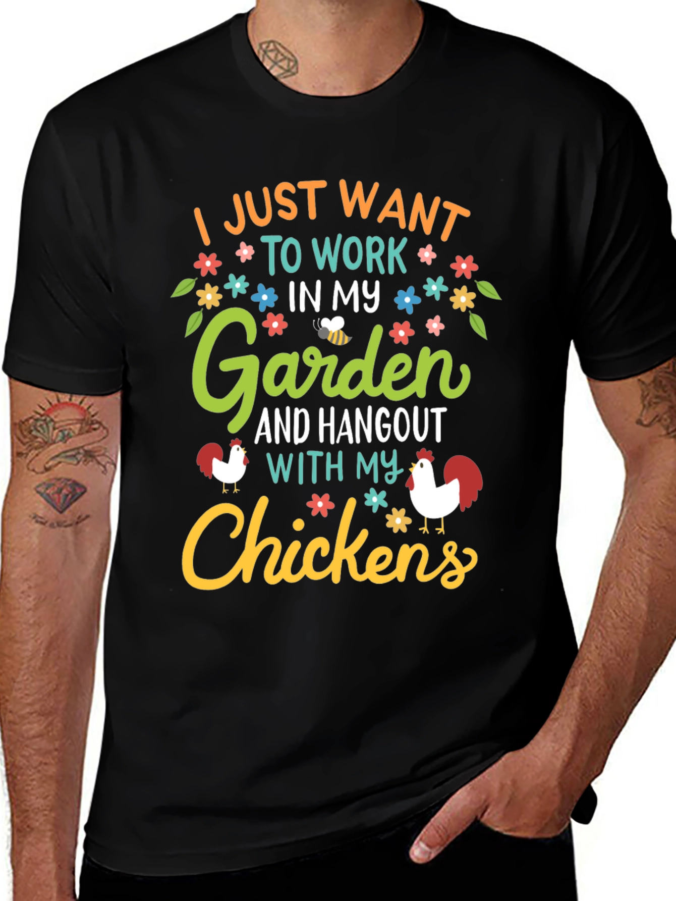 Garden & Chickens Graphic Tee - Work in My Garden T-Shirt
