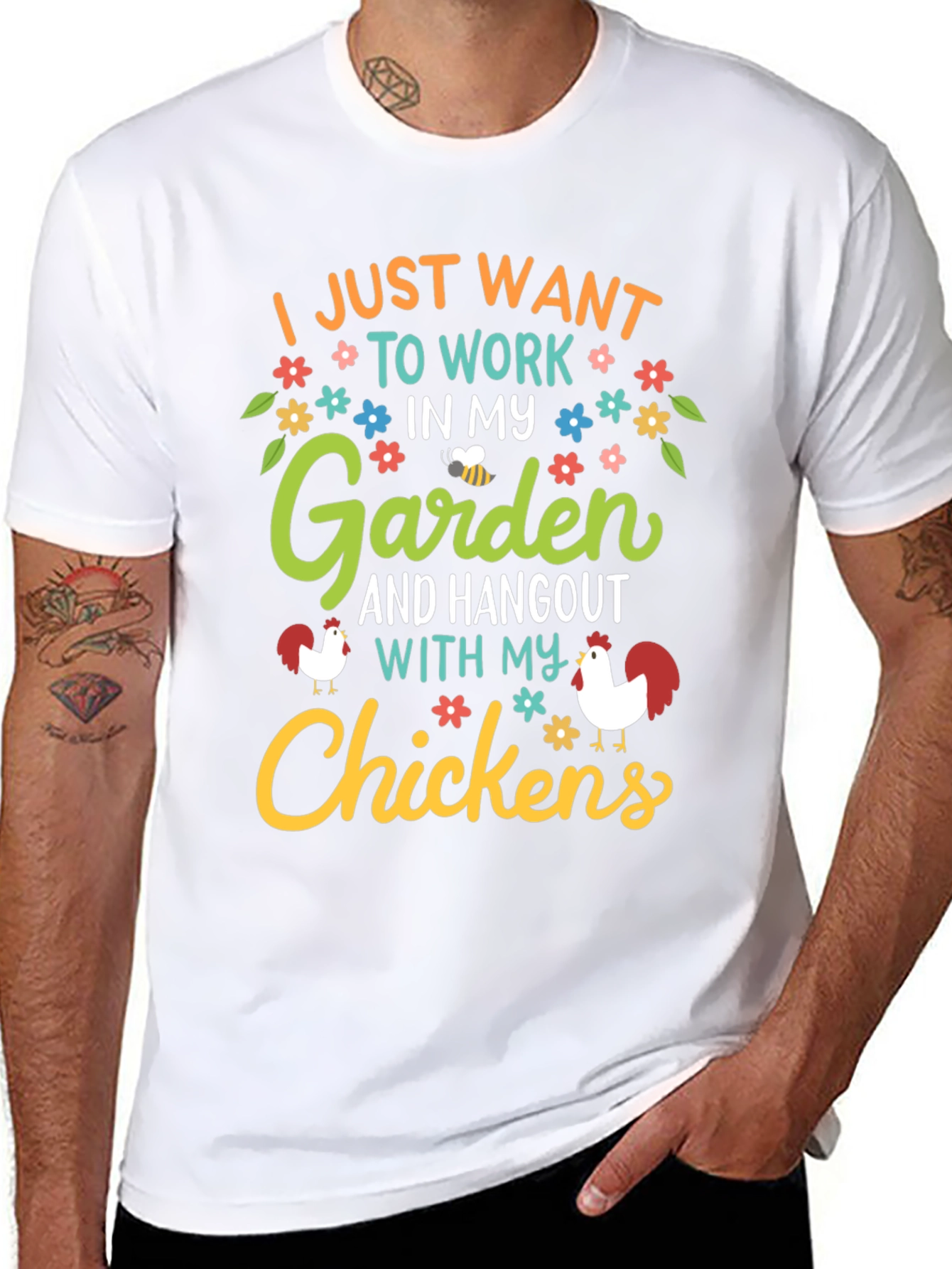 Garden & Chickens Graphic Tee - Work in My Garden T-Shirt