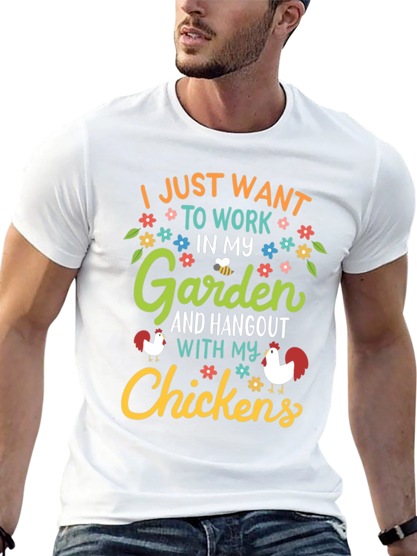 Garden & Chickens Graphic Tee - Work in My Garden T-Shirt