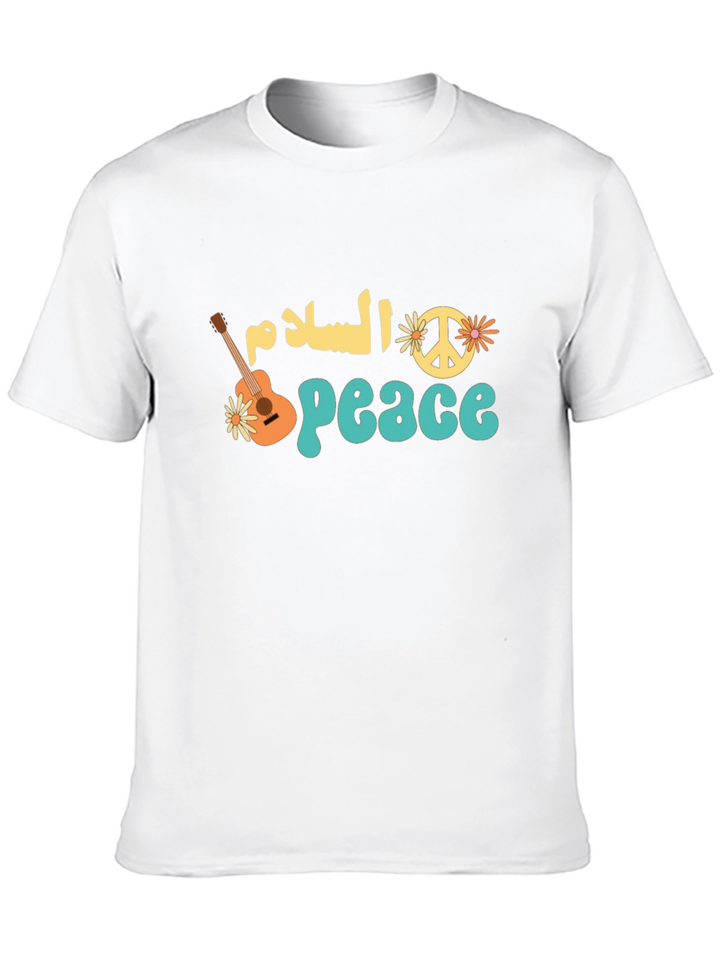 Peace T-Shirt - Arabic Text & Hippie Design